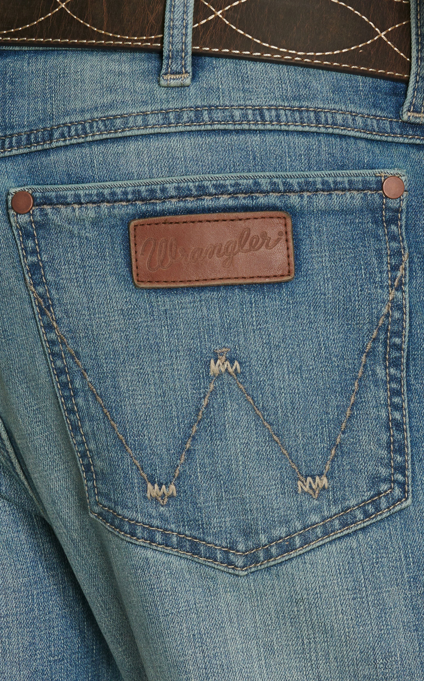 Wrangler Retro Men's Light Wash Relaxed Fit Boot Cut Jeans - Cavender's Exclusive - Image 1