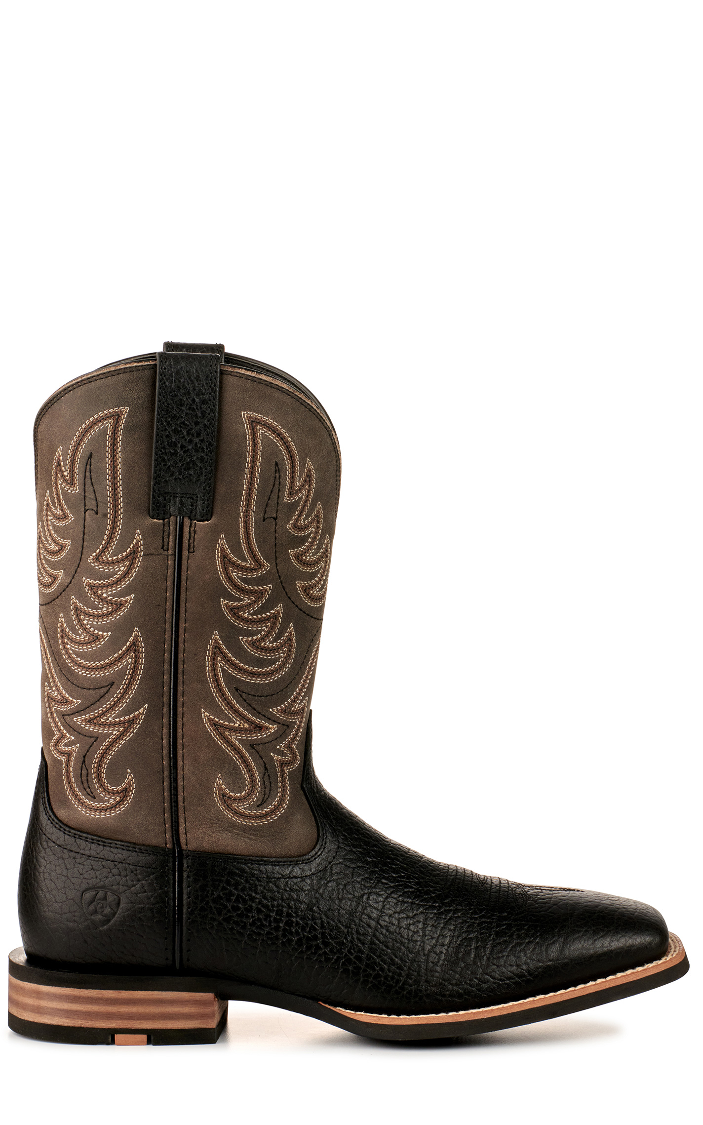 Ariat Men's Everlite Countdown Black & Slate Gray Wide Square Toe Cowboy Boots - Image 1