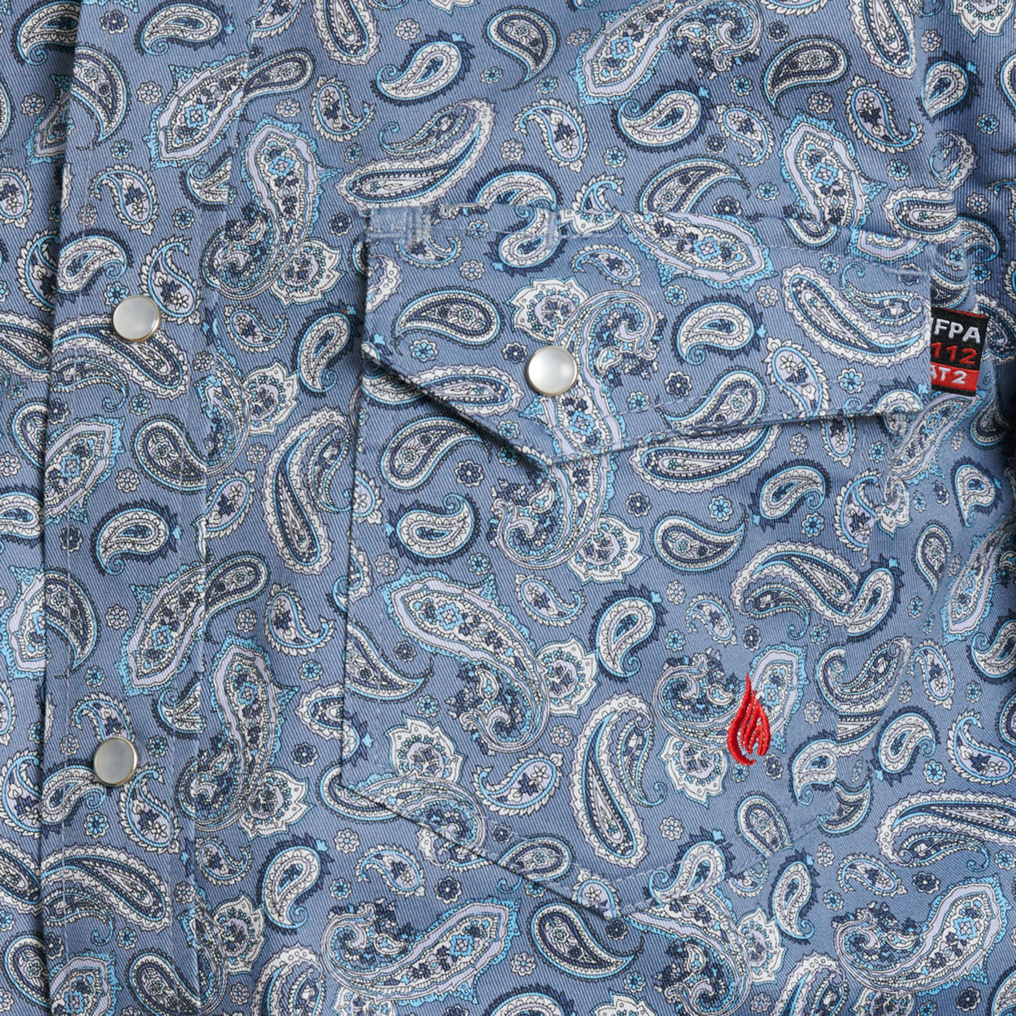 Forge Men's Steel Blue Paisley FR Work Shirt - Image 1