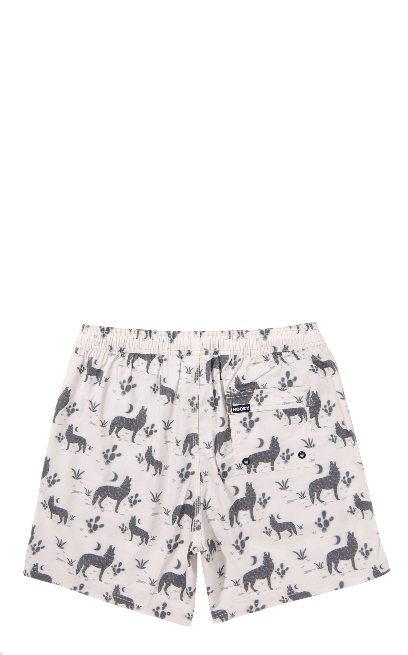 Hooey Men's Cream Wolf Print Swim Trunks - Image 1