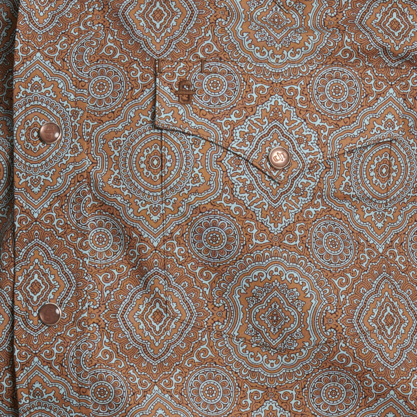 Stetson Men's Brown Paisley Print Short Sleeve Wester Shirt - Image 1