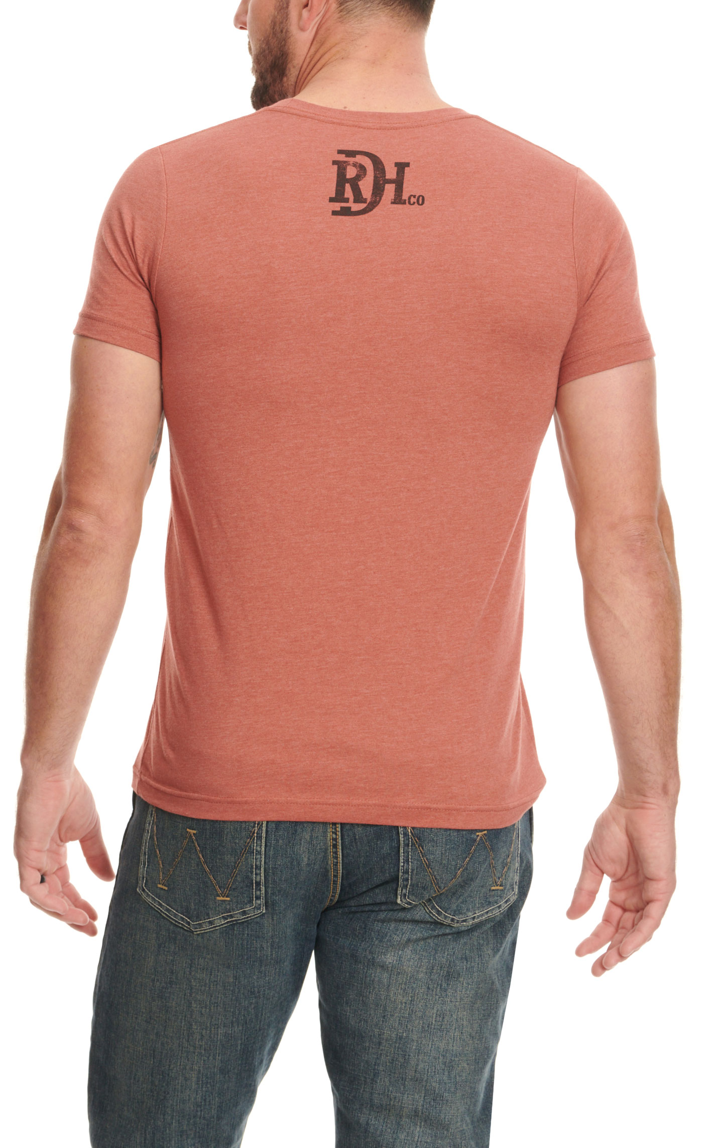 Red Dirt Hat Co. Men's Cinnamon Thunderbird & Sunset Logo Graphic Short Sleeve T-Shirt - Image 1