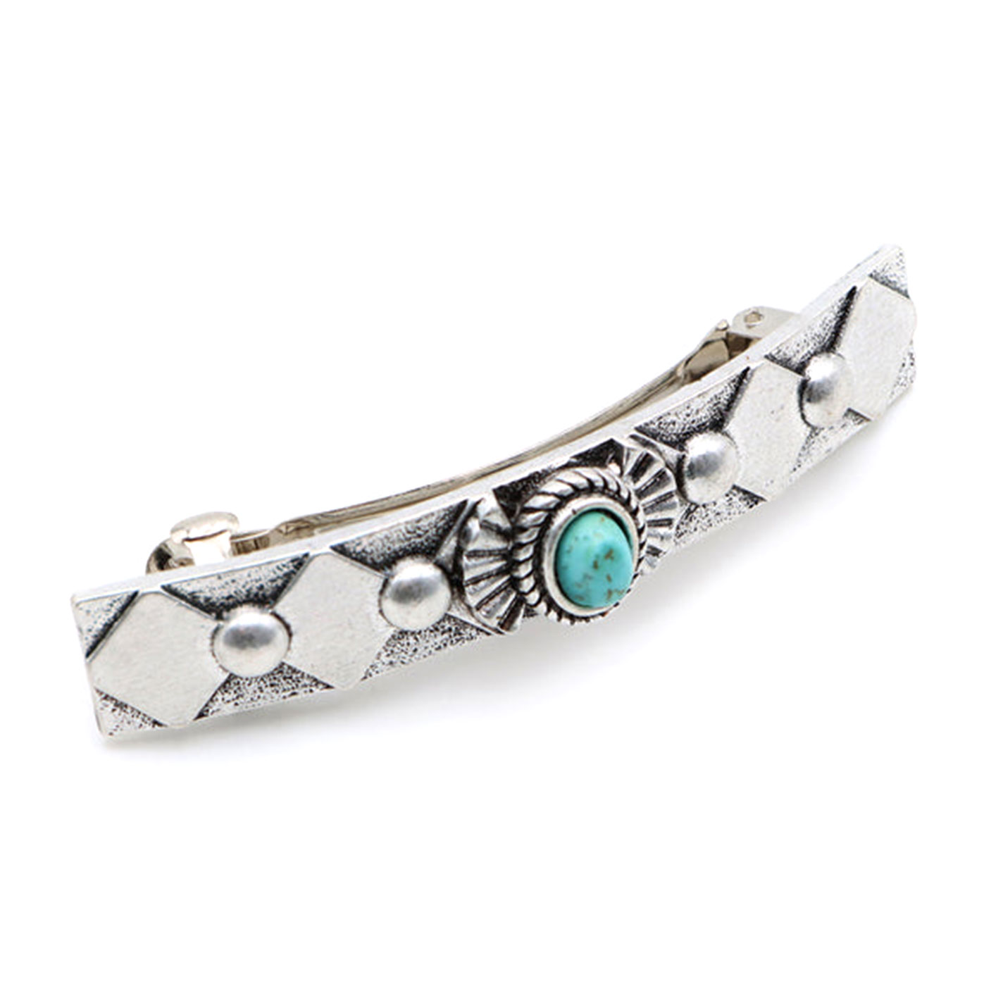 Cowgirl Confetti Silver & Turquoise Isla Barrette - Image 1