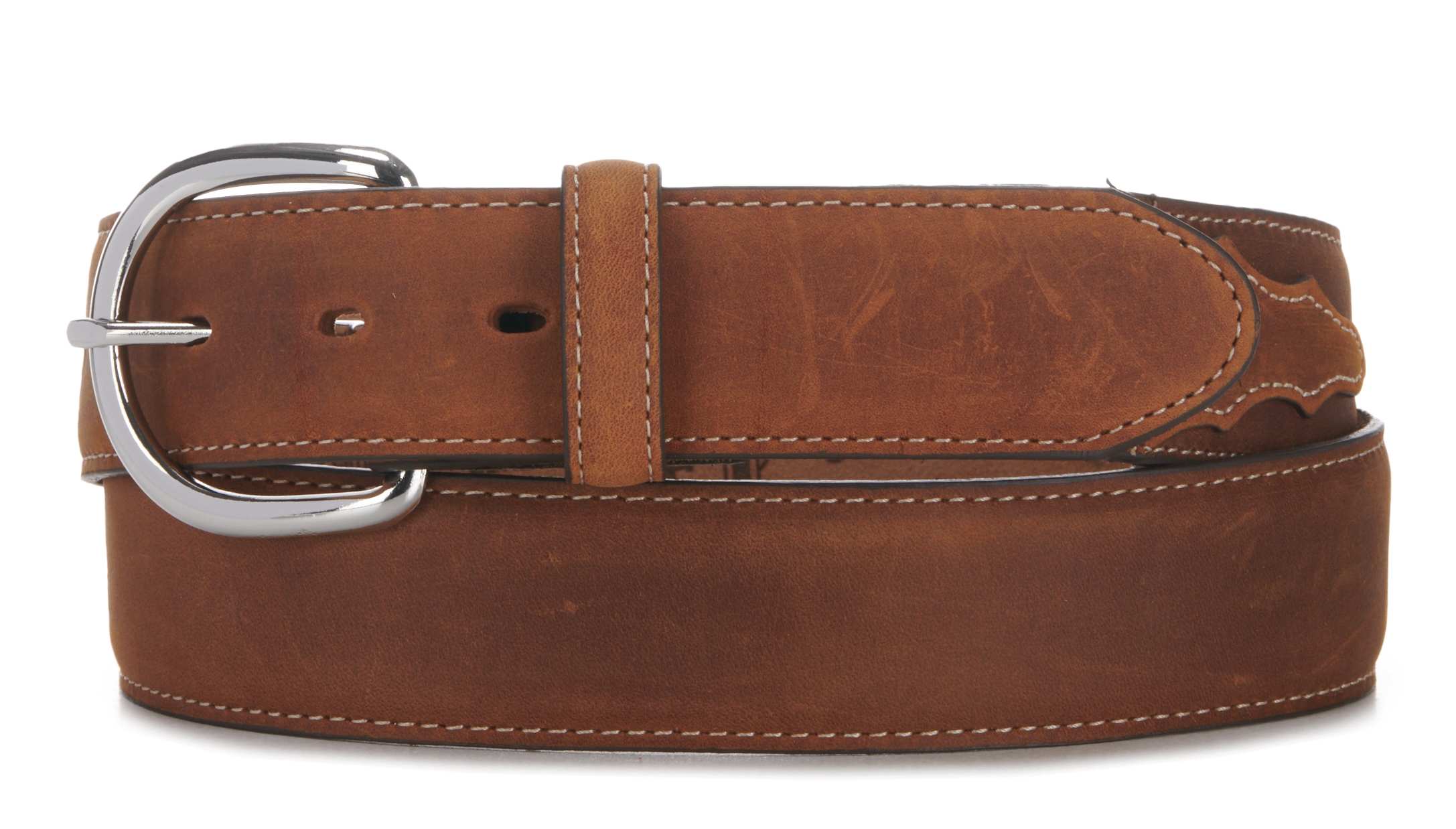 Justin Bay Apache Brown 1 3/8 Leather Classic Western Belt - Image 1
