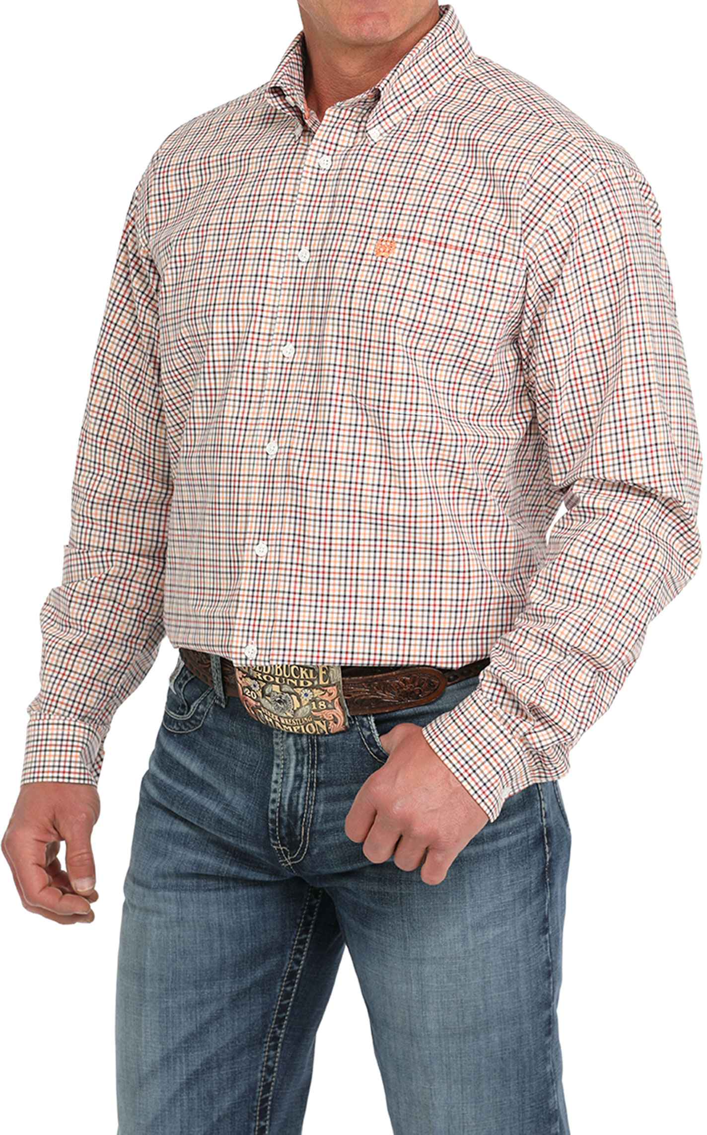 Cinch Men's Black Yellow & Red Plaid Western Shirt - Image 1