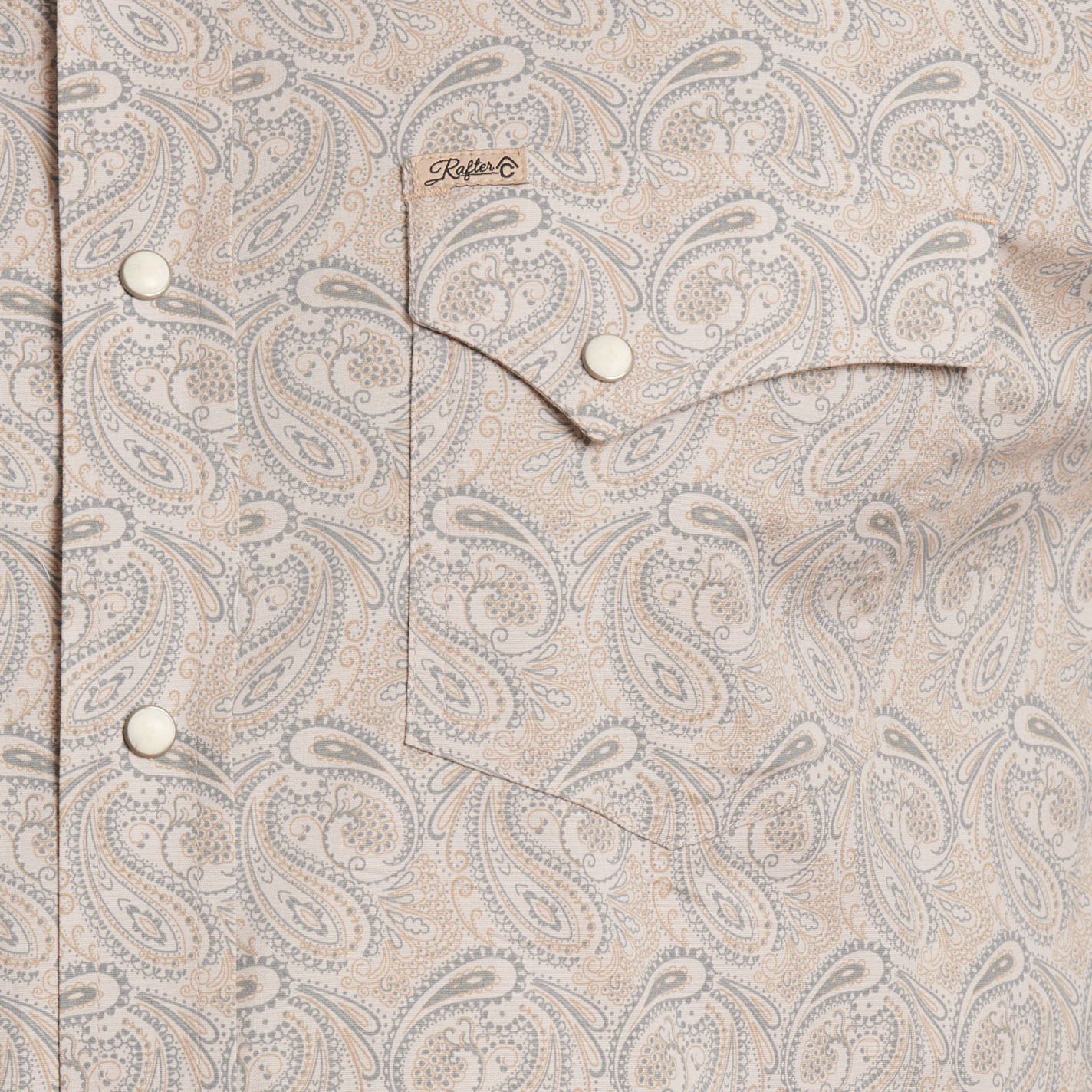 Rafter C Men's Gray Paisley Print Western Shirt - Image 2