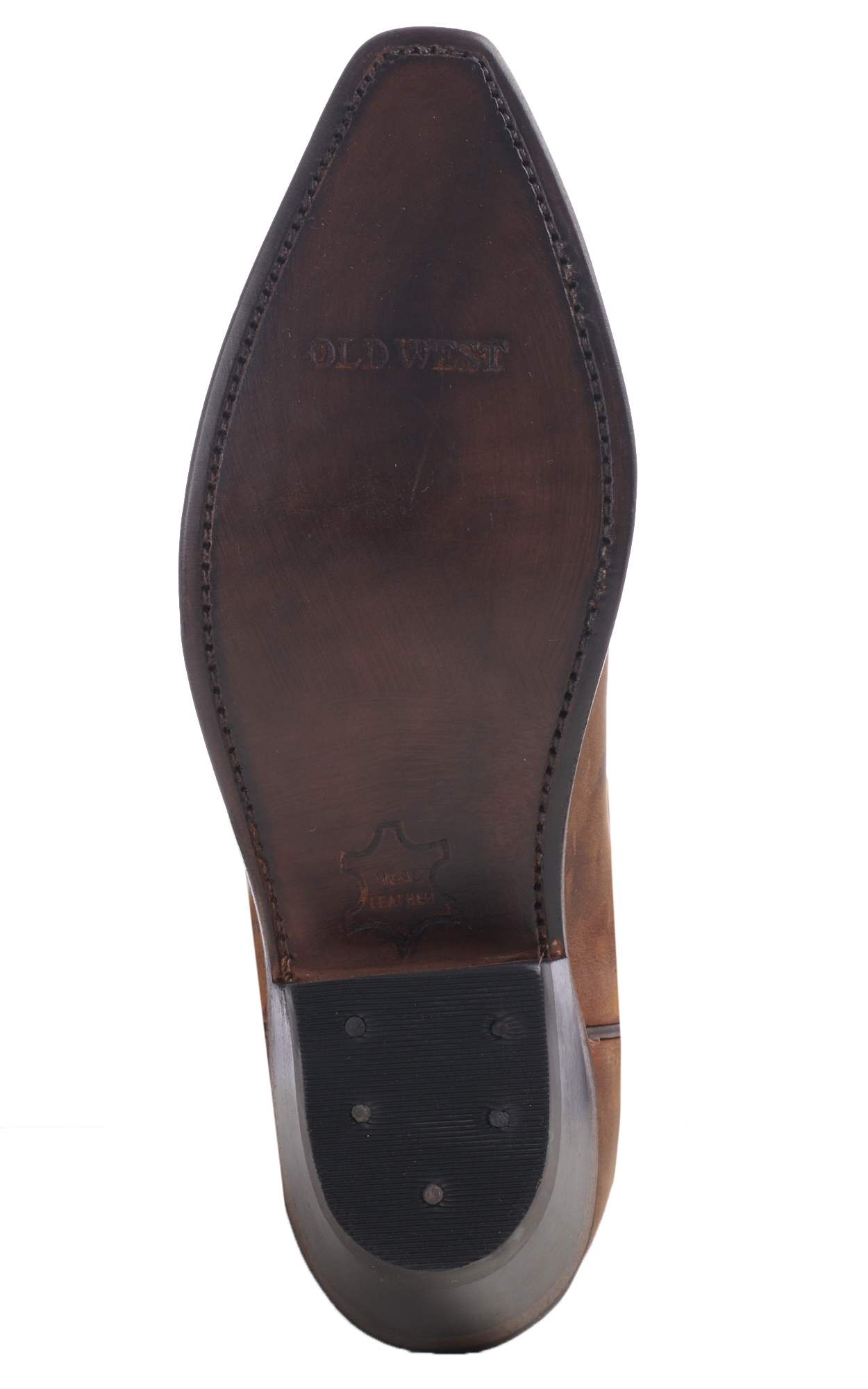 Old West Women's Distressed Brown Snip Toe Cowboy Boots - Image 1