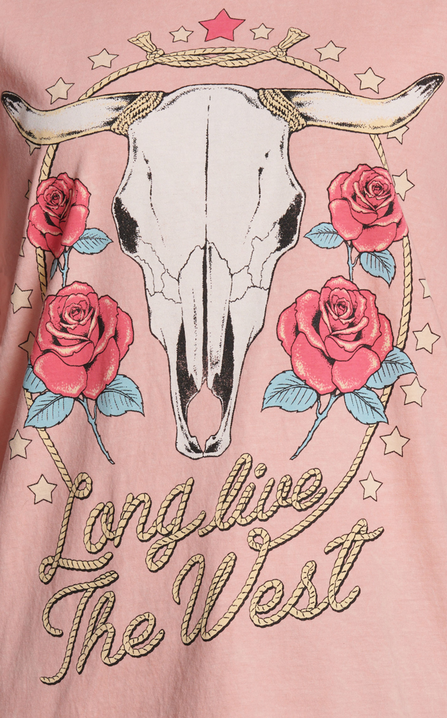 Rockin C Women's Washed Pink Long Live T-Shirt - Image 1