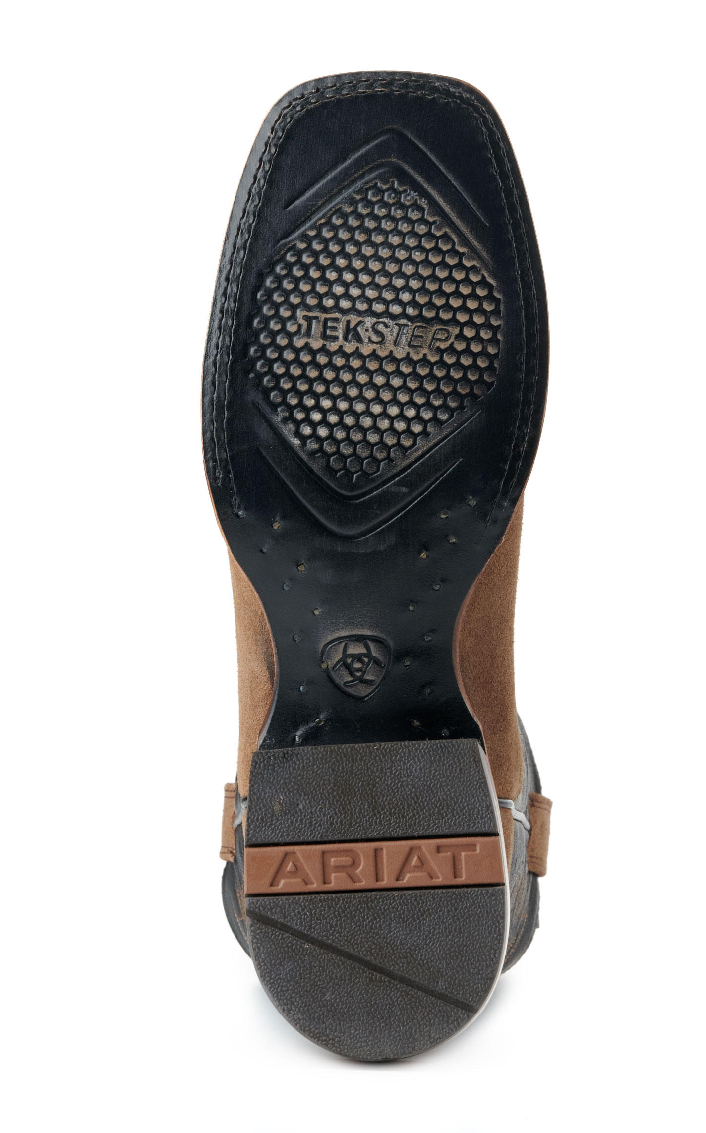 Ariat Men's Circuit Paxton Black and Brown Roughout TekStep Wide Square Toe Cowboy Boots - Image 1