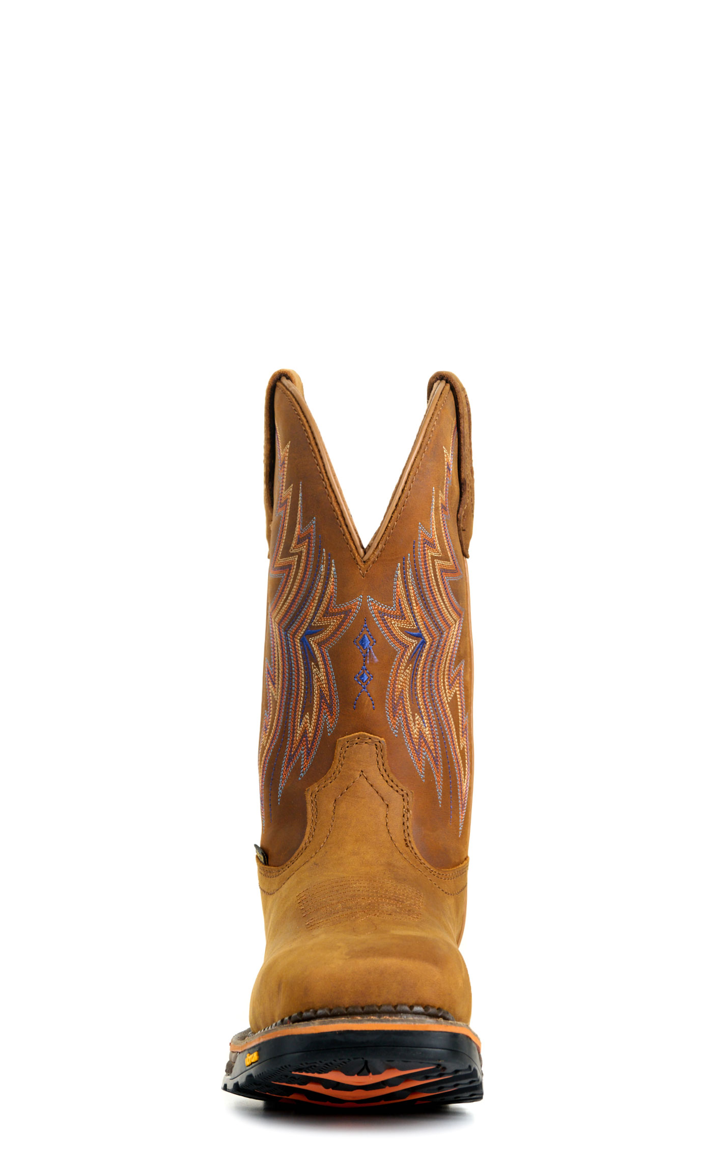 R. Watson Men's Tan and Bay Brown Waterproof Wide Square Composite Toe Cowboy Work Boot - Image 1