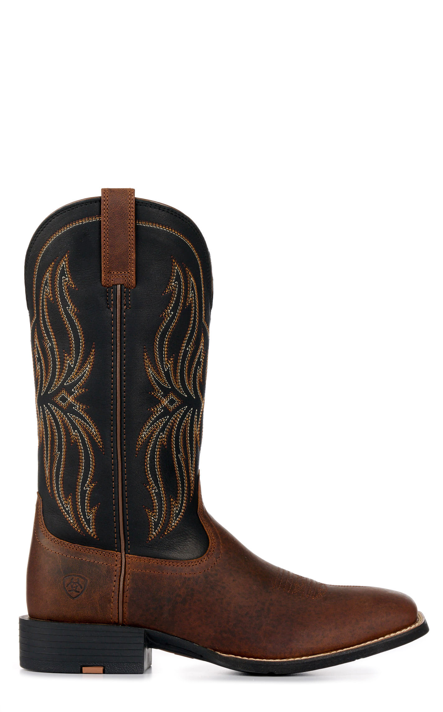 Ariat Men's Sport Rustler Brown & Black Wide Square Toe Cowboy Boots - Image 1