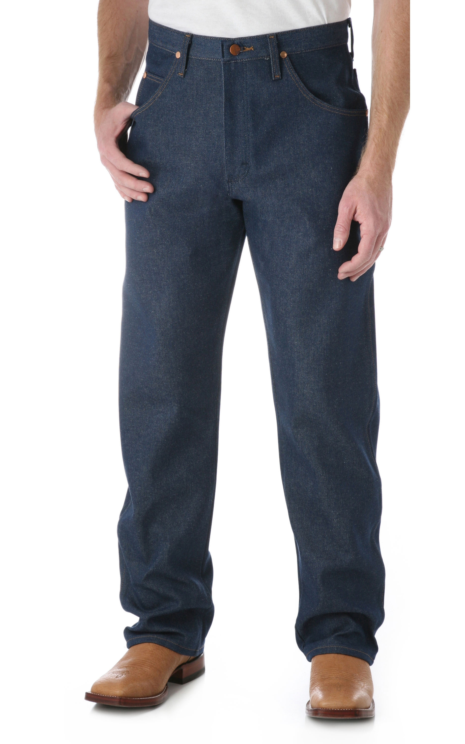Wrangler Men's Cowboy Cut Rigid Denim Relaxed Fit Jeans - Extended Sizes - Image 1