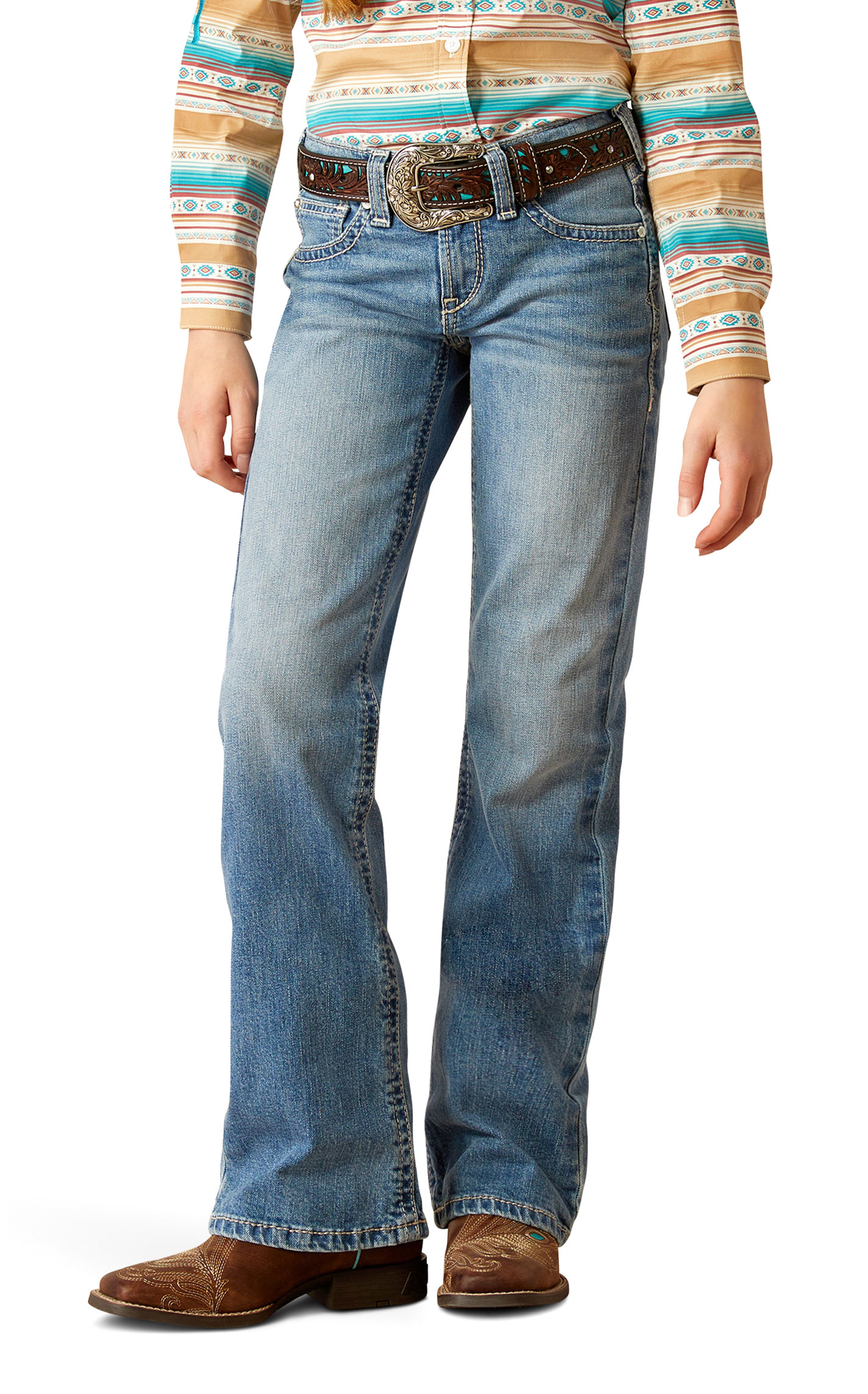 Ariat Girl's Lydia Tennessee Light-Medium Wash Boot Cut Jeans - Image 1