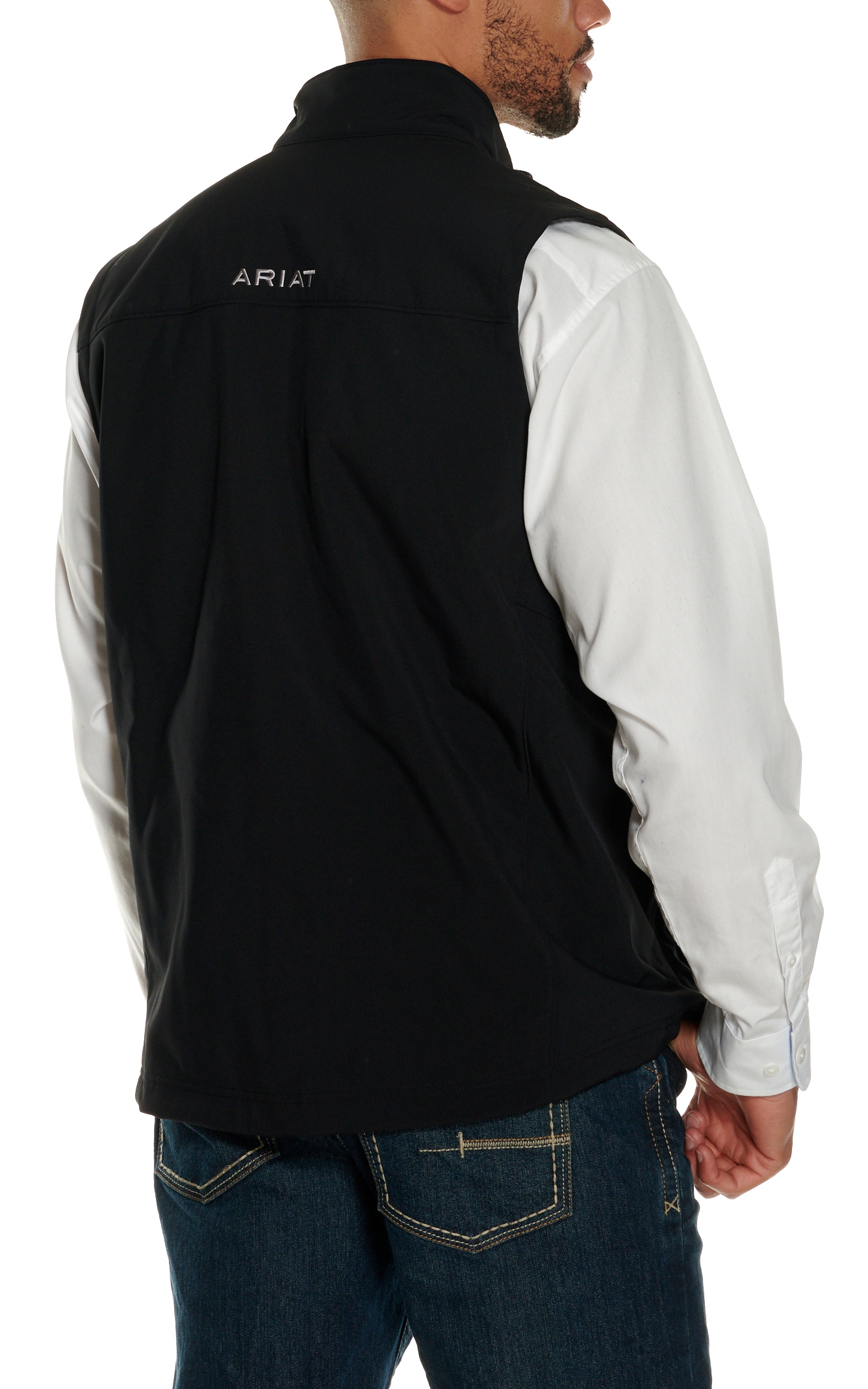 Ariat Men's Vernon 2.0 Black Softshell Vest - Image 1