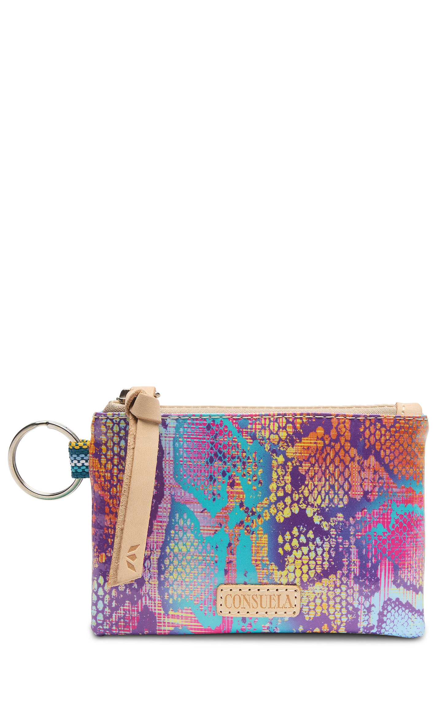 Consuela Steph Fuchsia & Teal Snake & Keyring Pouch Bag - Image 1