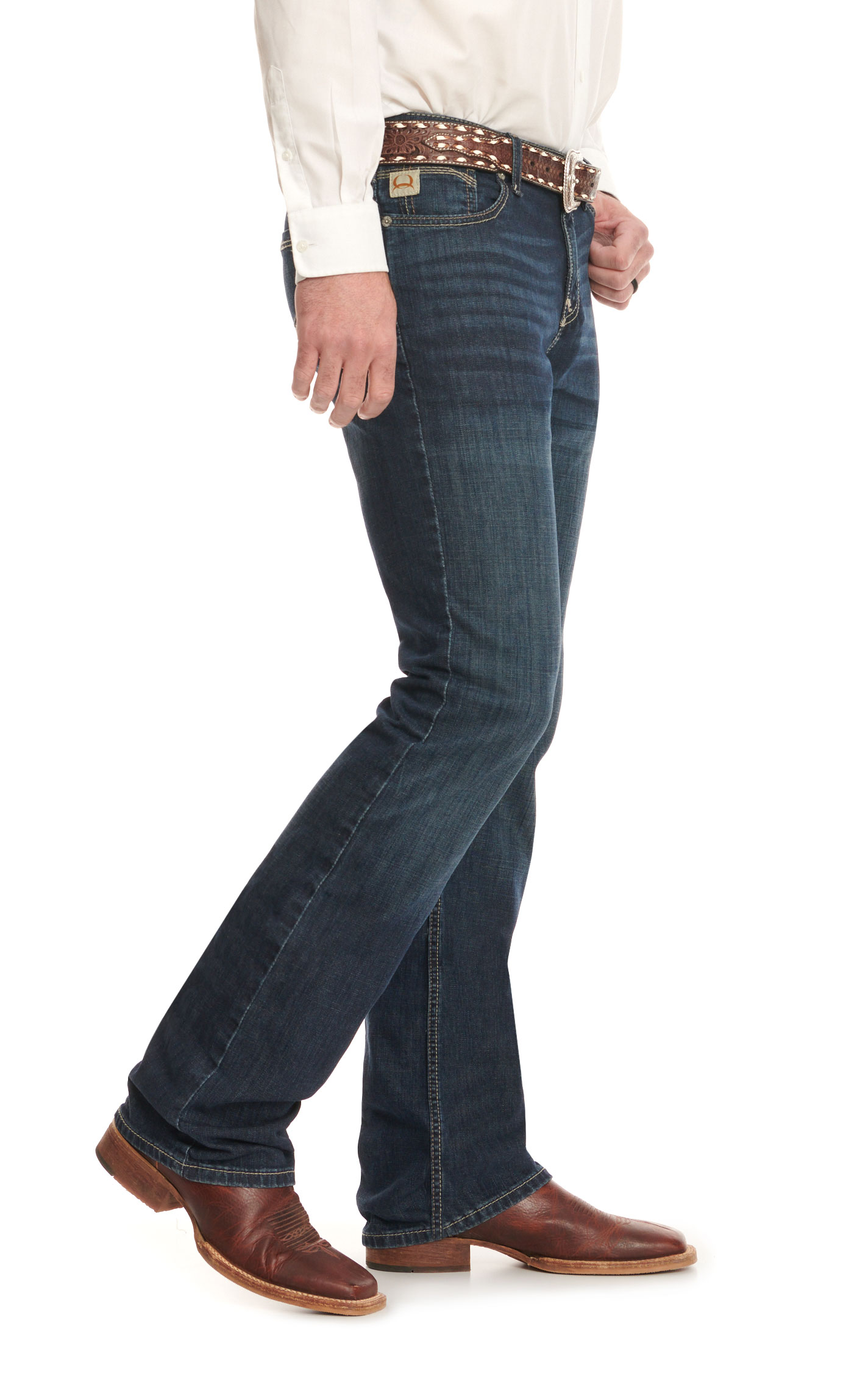Cinch Men's Ian Dark Stone Wash Mid Rise Slim Fit Boot Cut Jeans - Image 1