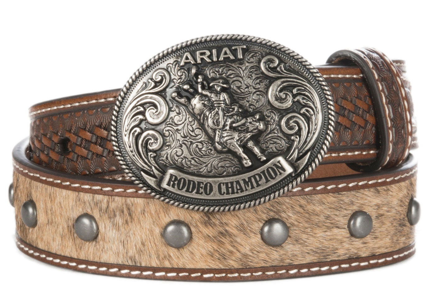Ariat Boys' Studded Bullrider Western Belt - Image 1