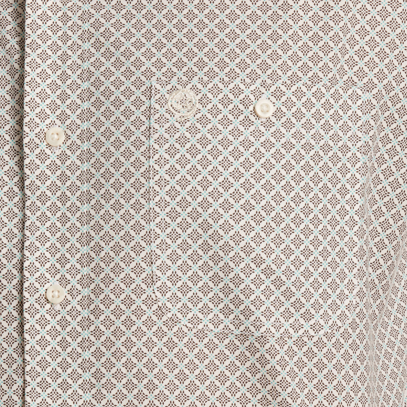 Wrangler Men's George Strait Collection Taupe Geo Western Shirt - Image 1