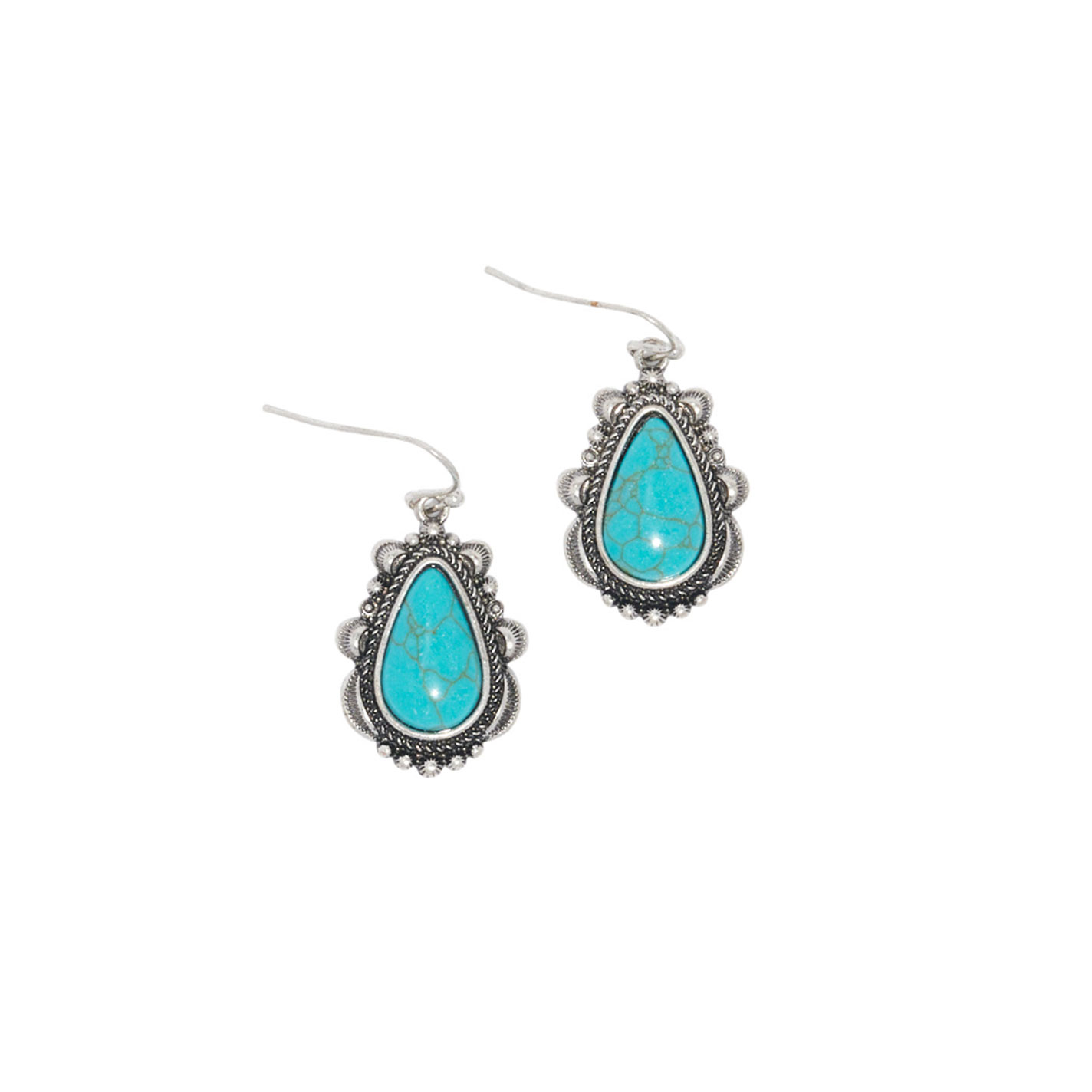 806 by Pink Panache Turquoise Teardrop Jewelry Set - Image 1