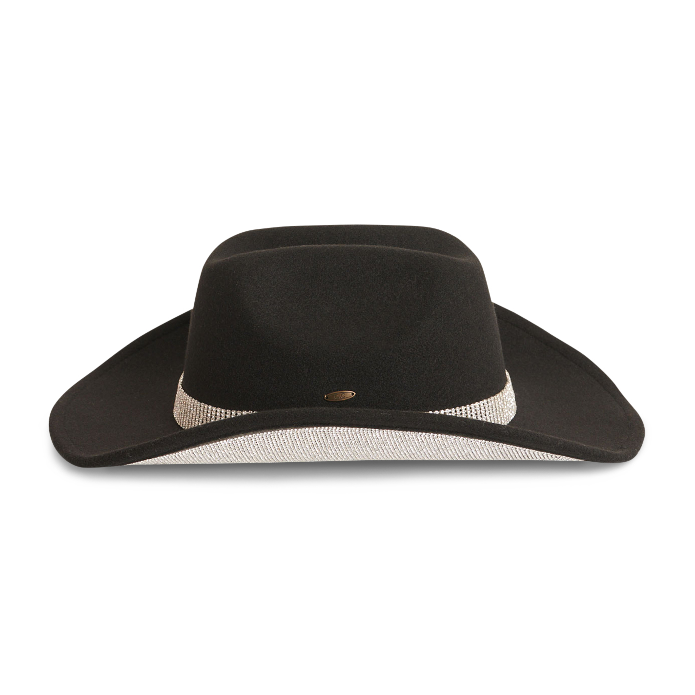 Girlie Girl Originals Women's Black with Rhinestones Wool Cowboy Hat - Image 1