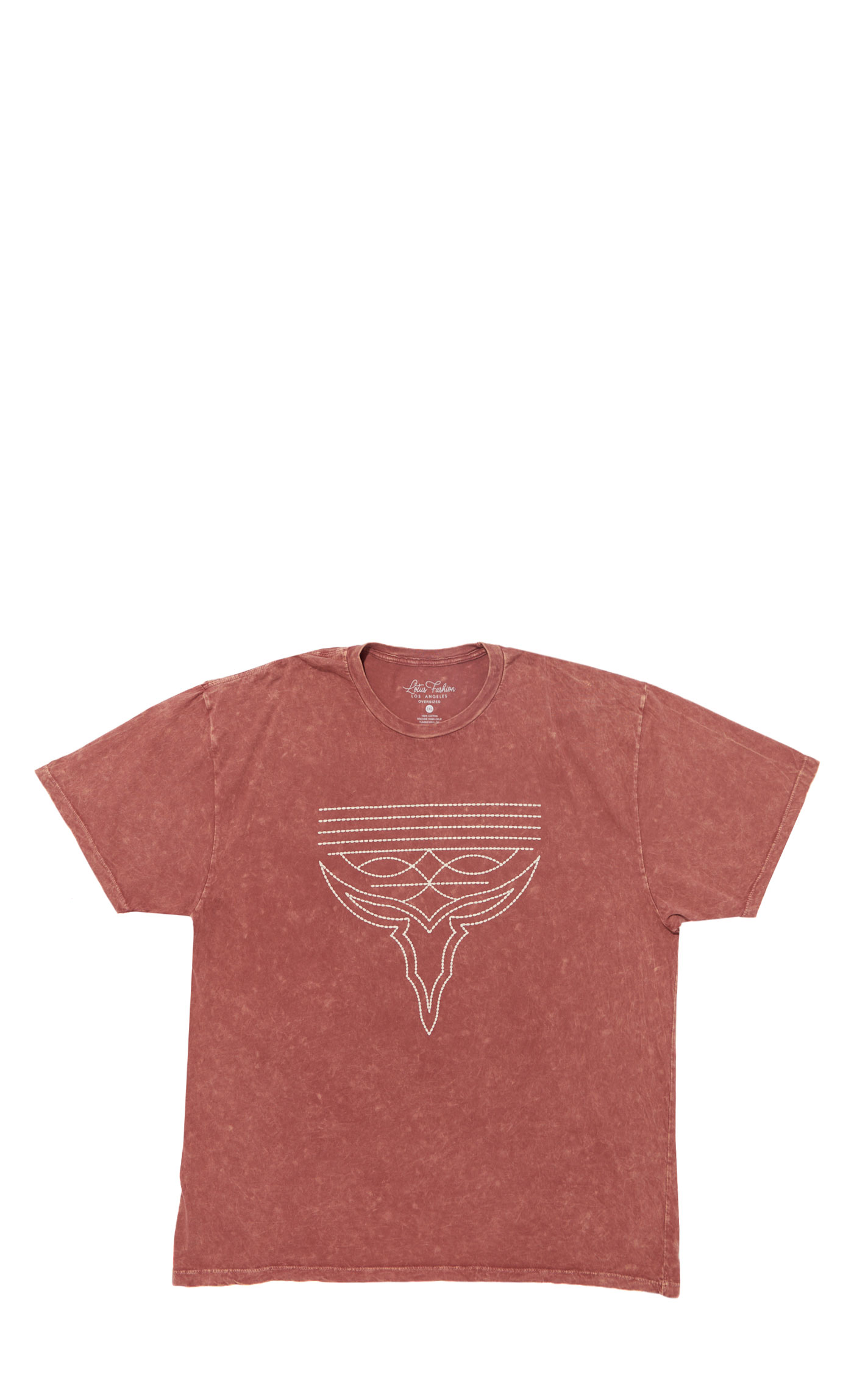 Lotus Fashion Women's Wine Boot Stitch Graphic T-Shirt - Image 2
