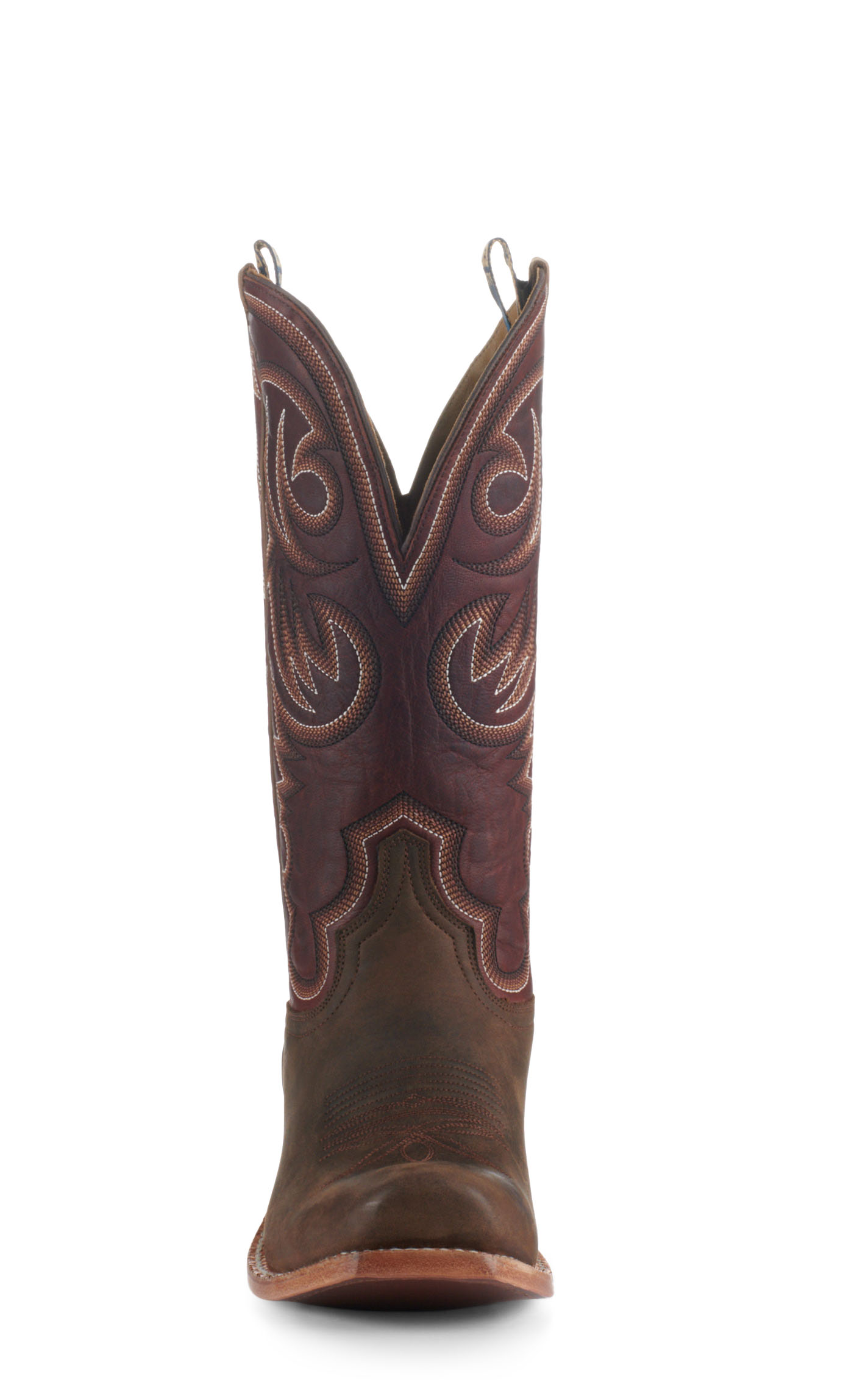 Hyer Men's Hays Bay Brown and Rust Vintage Punchy Square Toe Cowboy Boots - Image 1