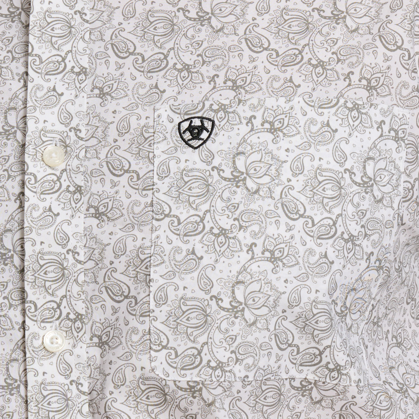 Ariat Men's Addison White & Gray Floral Paisley Western Shirt - Image 1