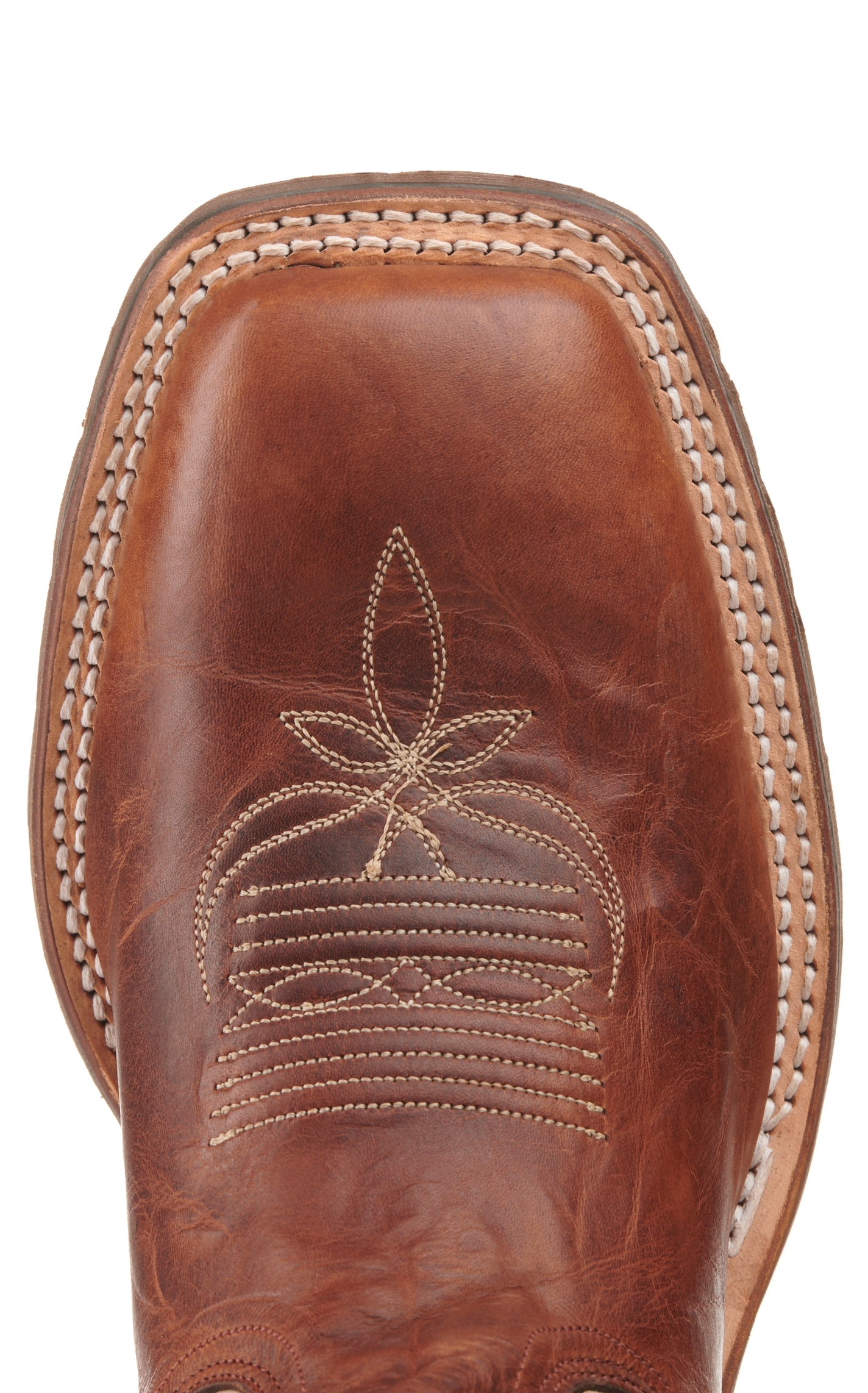 Tony Lama Men's Antonio TLX Performance Brown and Bone Wide Square Toe Cowboy Boots - Image 1