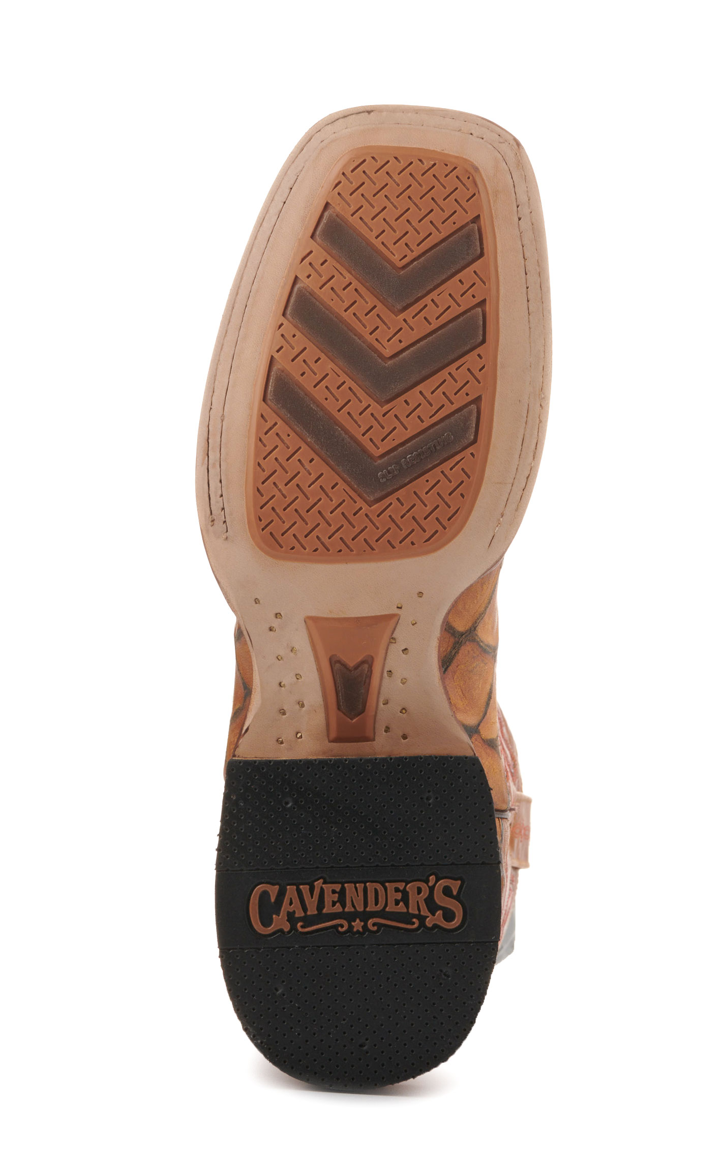 Cavender's Men's Endurance Rustic Tan Pirarucu Print Square Toe Cowboy Boots - Image 1