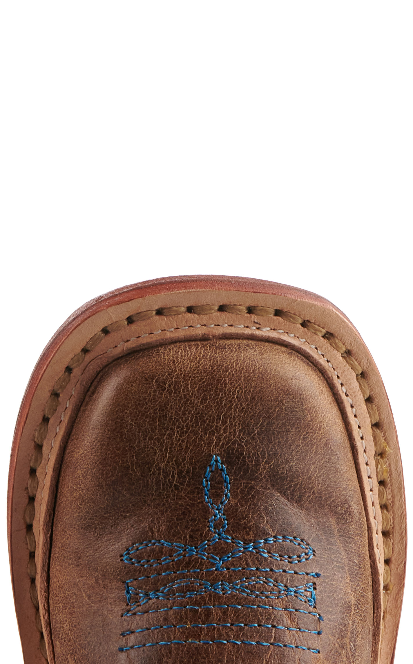 Roper Cowbabies Brown and Blue Brands Embroidery Square Toe Cowboy Boots - Image 1
