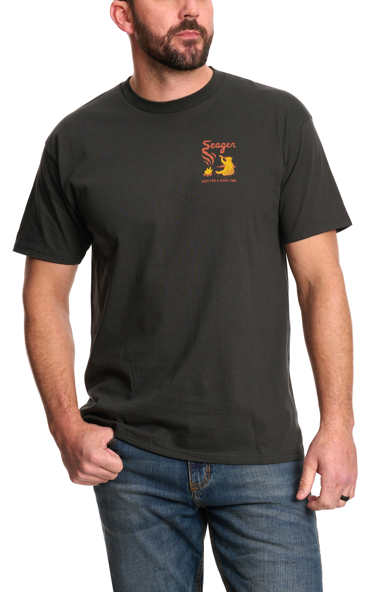 Seager Men's Coal Smokey Graphic T-Shirt - Image 1