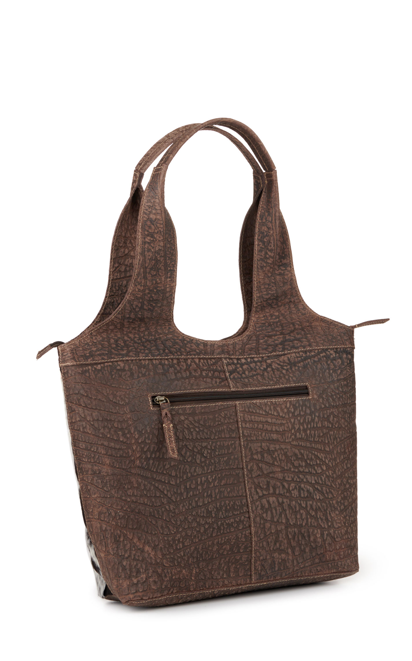 Myra Bag Wynona Pecos Wind Weave Black Coffee & Cream Hair on Hide Western Bag - Image 1