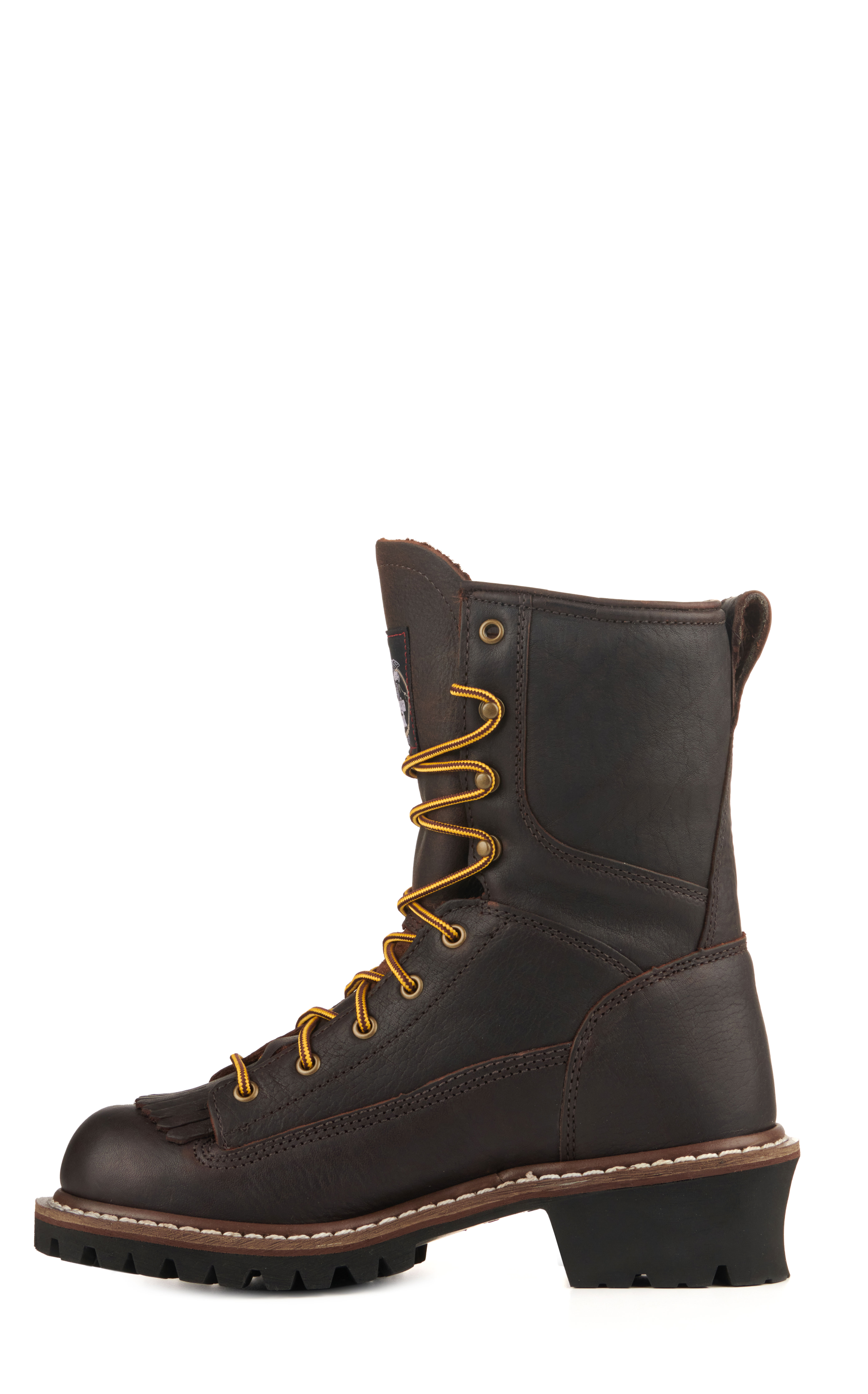 Georgia Men's Dark Brown Waterproof Round Toe Lace Up Logger Work Boots - Image 1