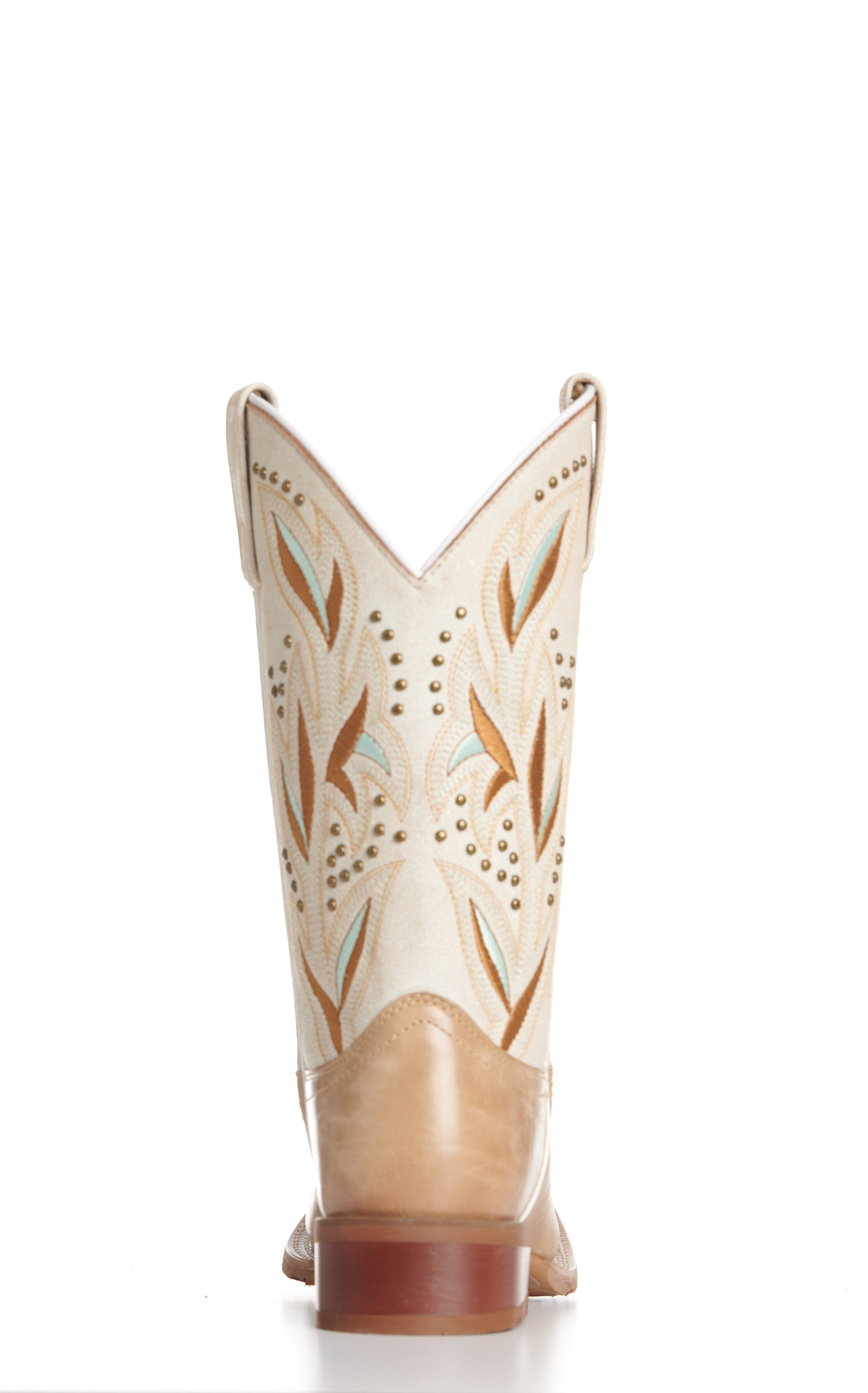Laredo Women's Lydia Sand and Distressed White Wide Square Toe Cowboy Boots - Image 1