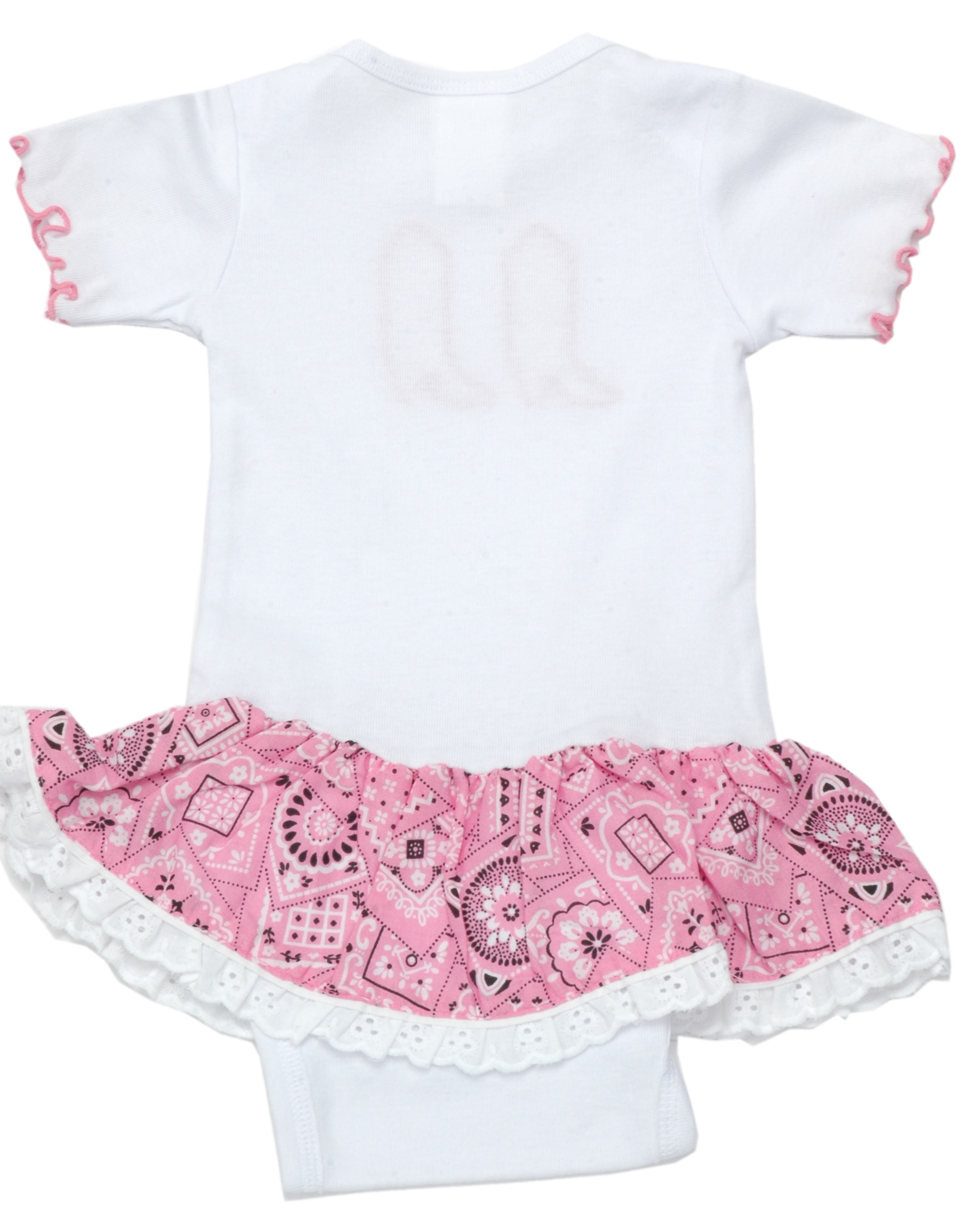 Baby Korral White and Pink Bandanna Onesie - Image 1