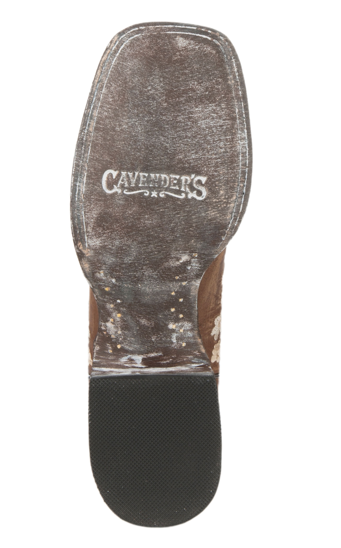 Cavender’s Women’s Chestnut Goatskin Embroidered Square Toe Cowboy Boots - Image 1