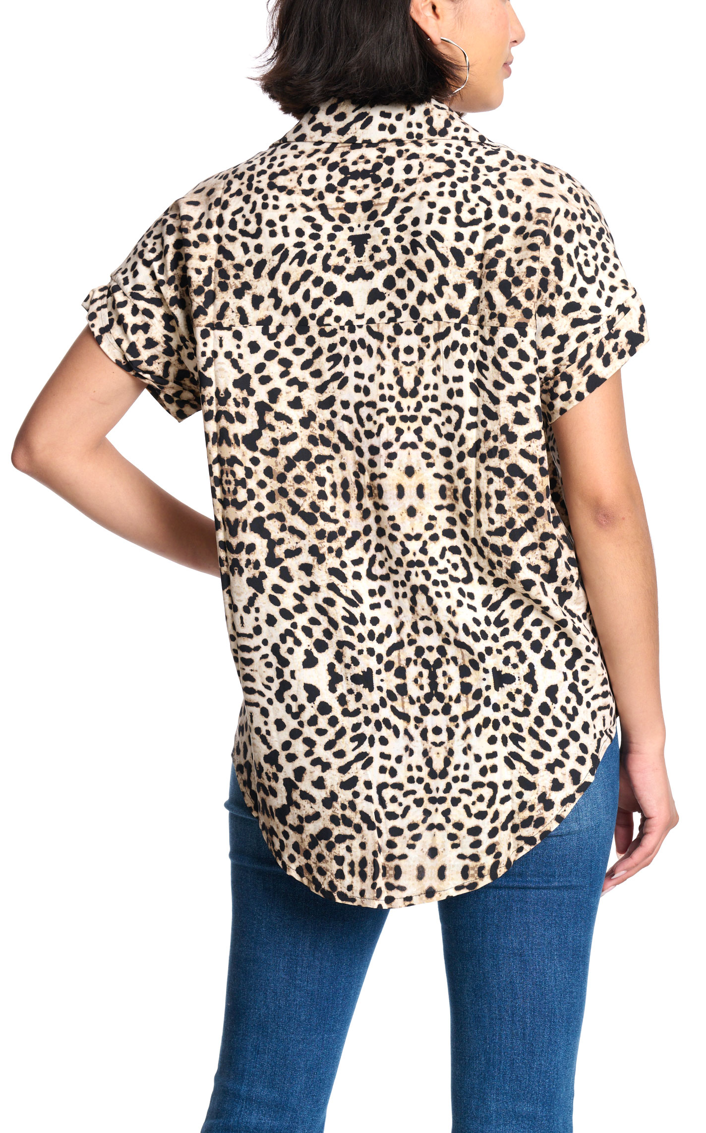Cowgirl Hardware Women's Latte & Black Leopard Print Top - Image 1