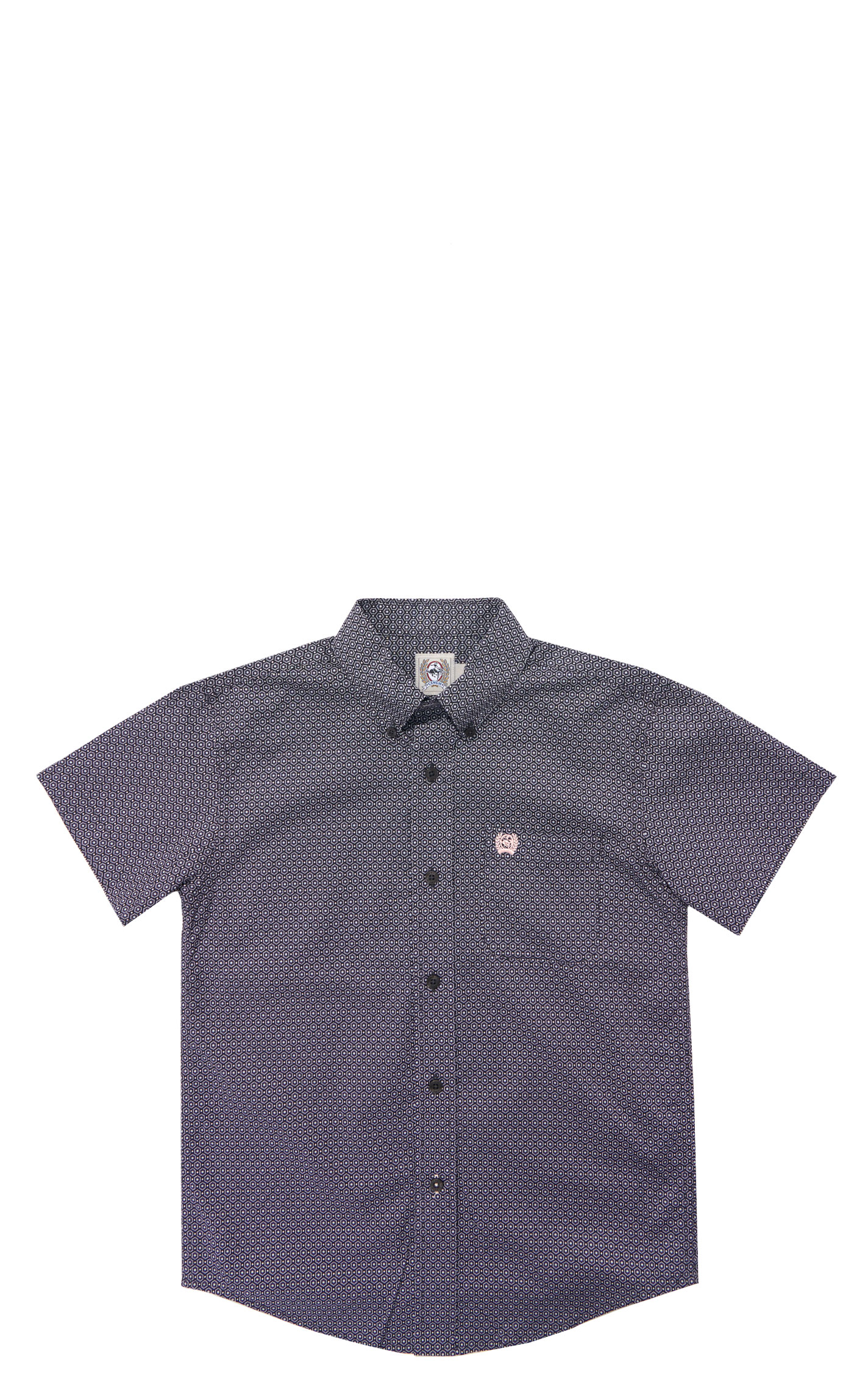 Cinch Boy's Gray Geo Print Short Sleeve Western Shirt - Image 1