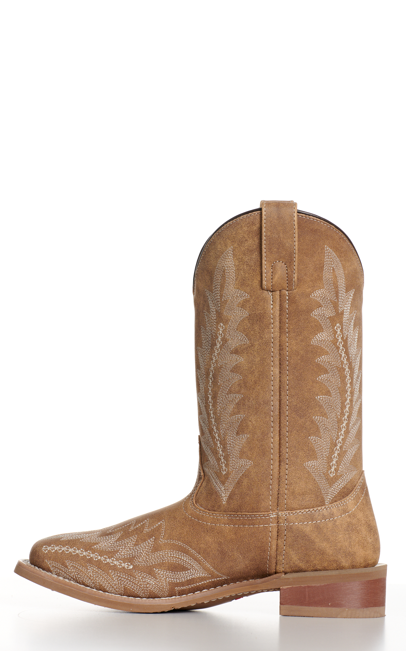 Laredo Women’s Cheyanne Tan with Fancy Stitch Wide Square Toe Cowboy Boots - Image 1