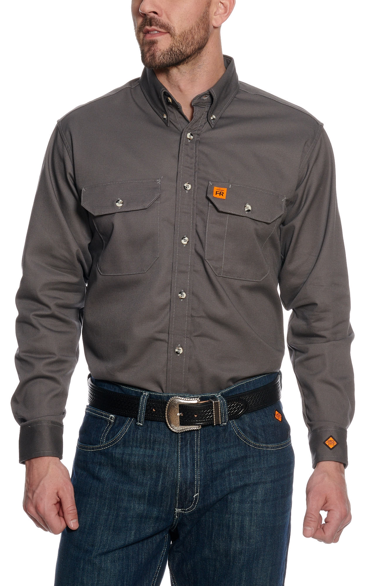 RIGGS by Wrangler Men's Gray FR Work Shirt - Big & Tall - Image 1