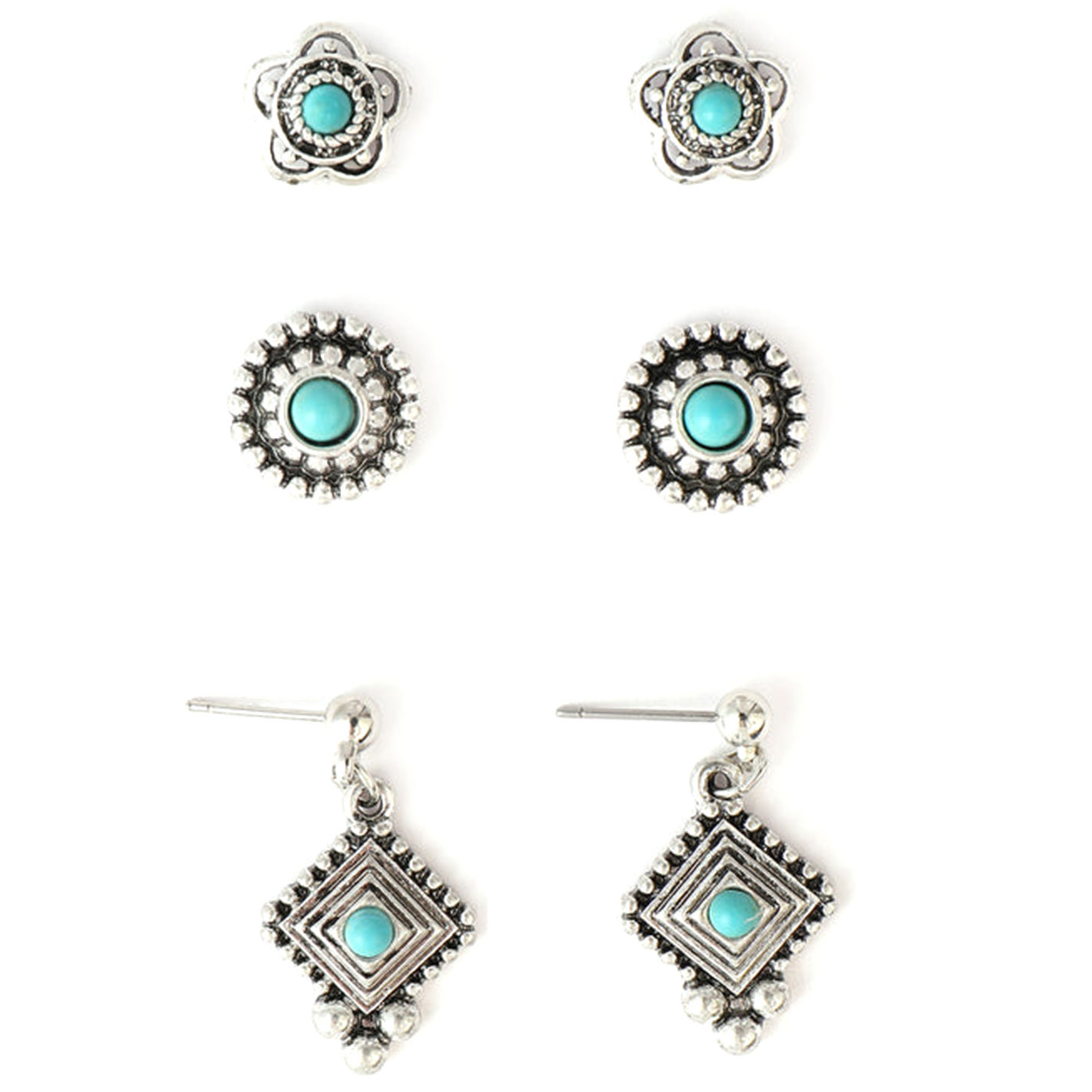 Cowgirl Confetti 3-Pair Concho Earring Set - Image 1