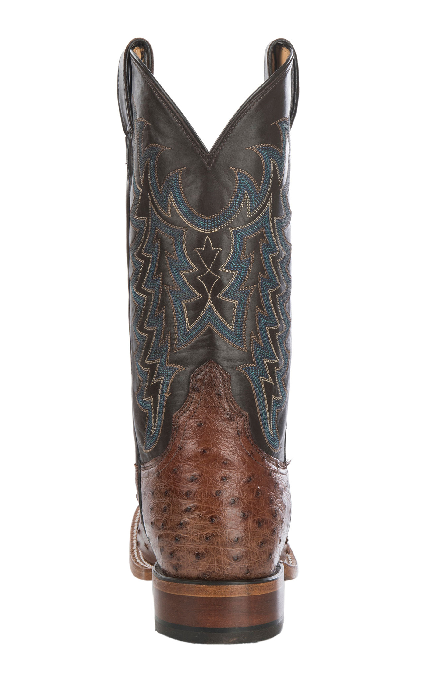 Tony Lama Men's Kango Tobacco and Chocolate Full Quill Ostrich Wide Square Toe Exotic Cowboy Boot - Cavender's Exclusive - Image 1