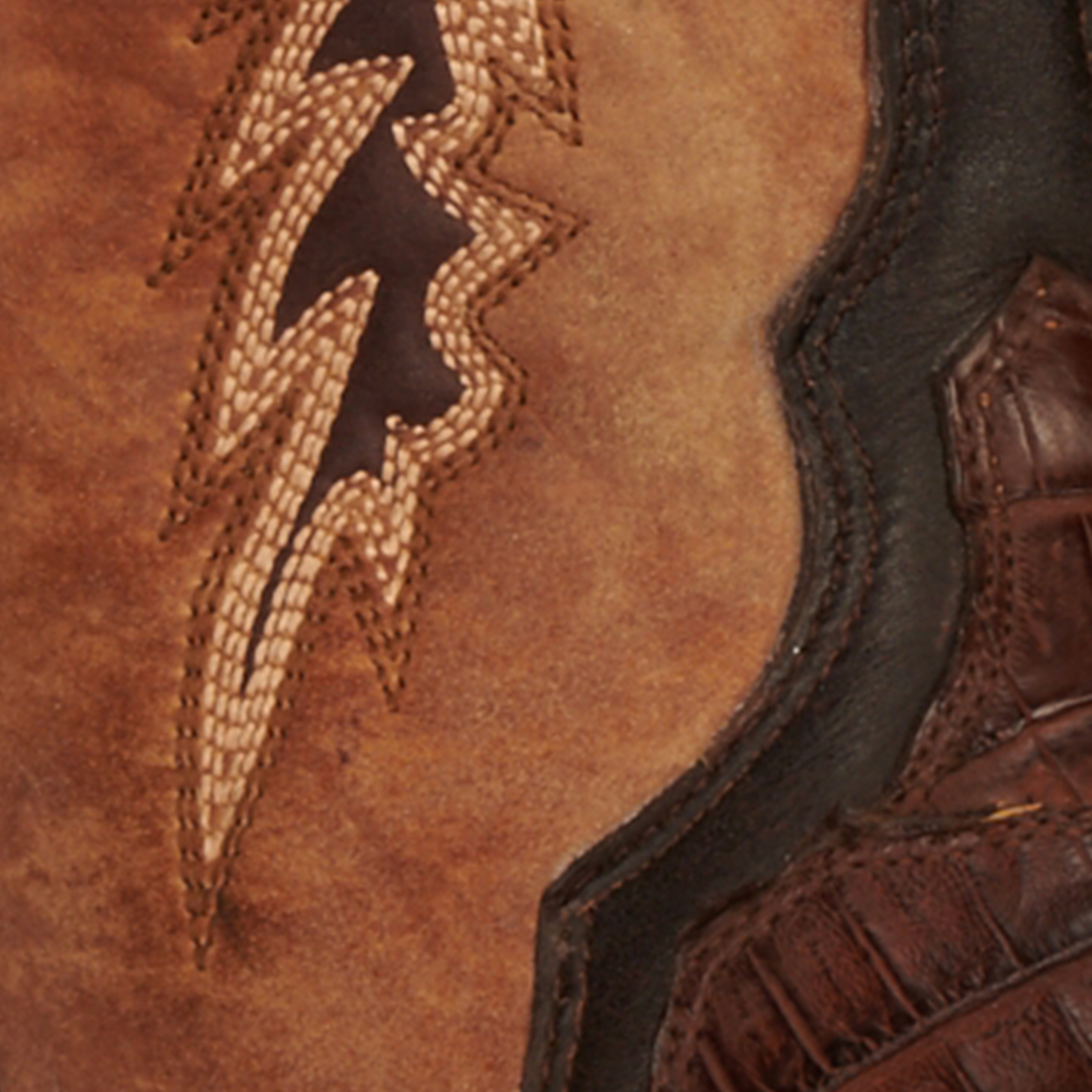 Corral Women's Tan and Brown Caiman Snip Toe Exotic Cowboy Boots - Image 1