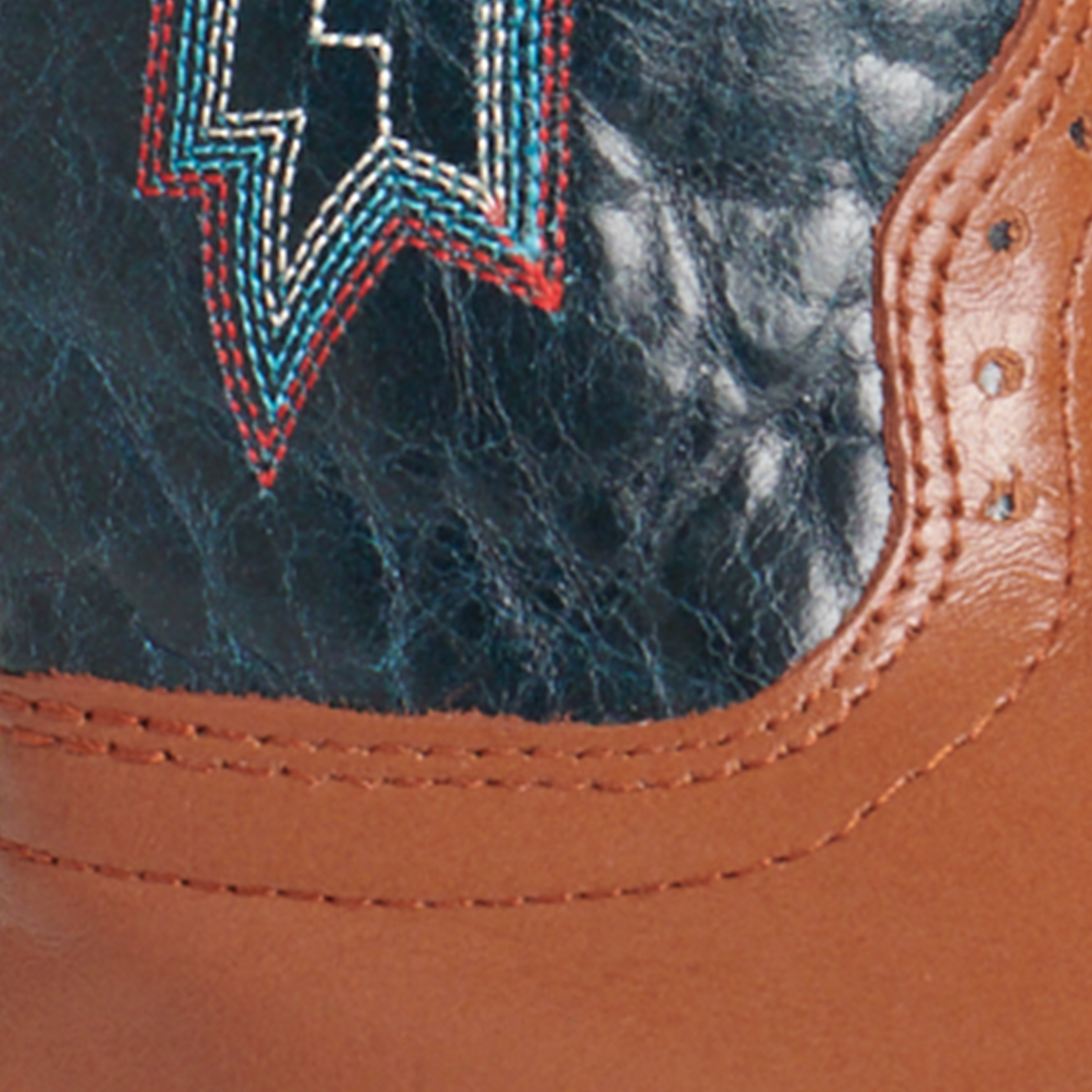 Hondo Men's Pagsoa Benedictine and Navy Square Toe Cowboy Boots - Image 1