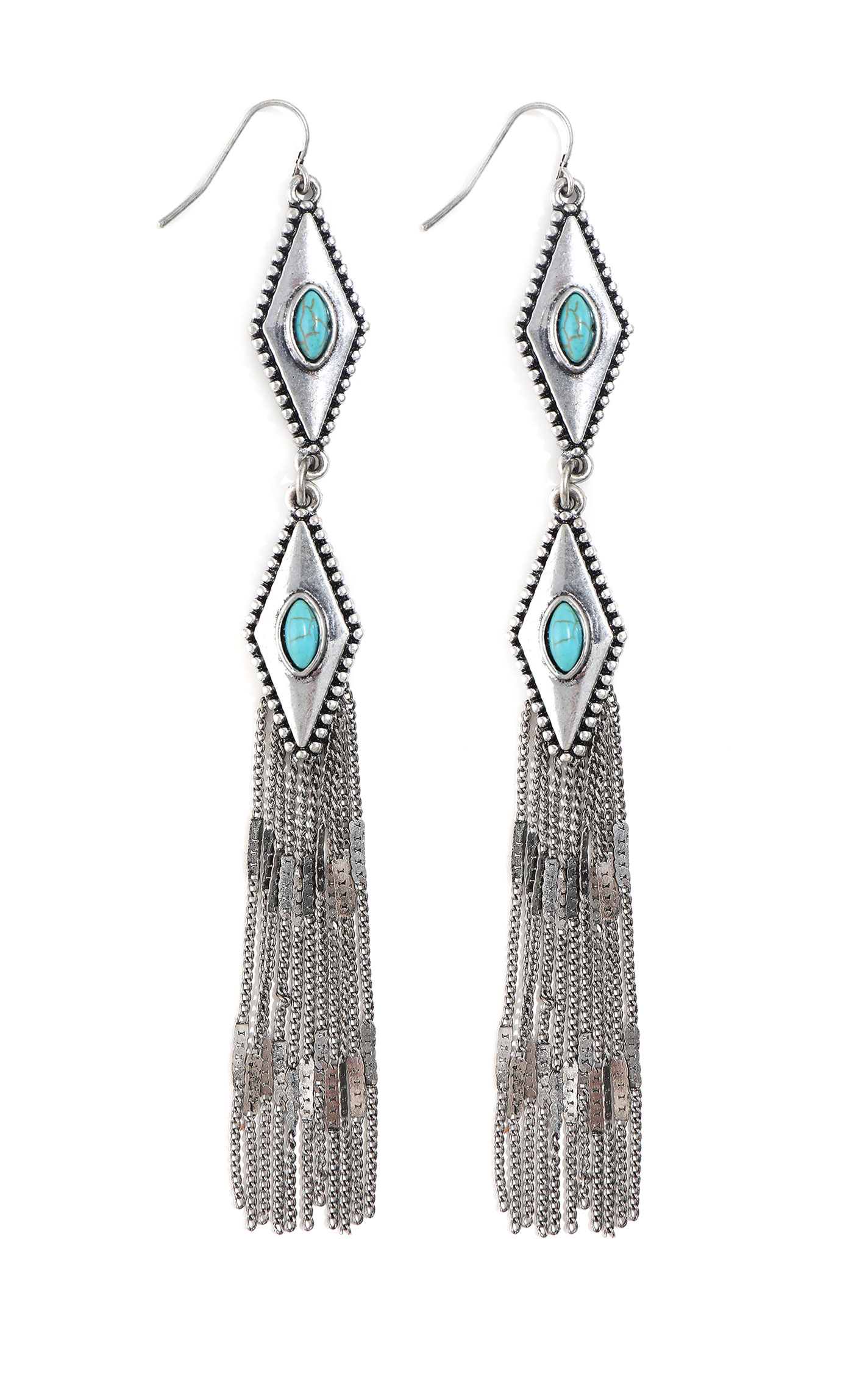 Cowgirl Confetti Silver & Turquoise Lost Together Dangle Earrings - Image 2