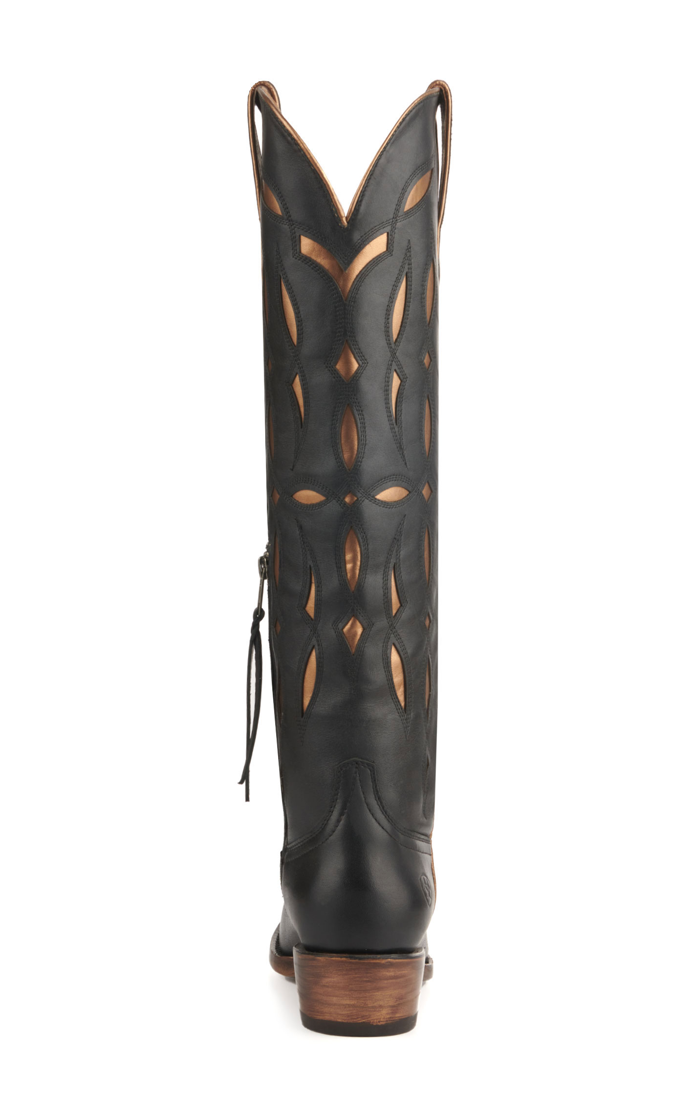 Ariat Women's Saylor Black with Gold Inlay StretchFit R-Toe Cowboy Boots - Image 1