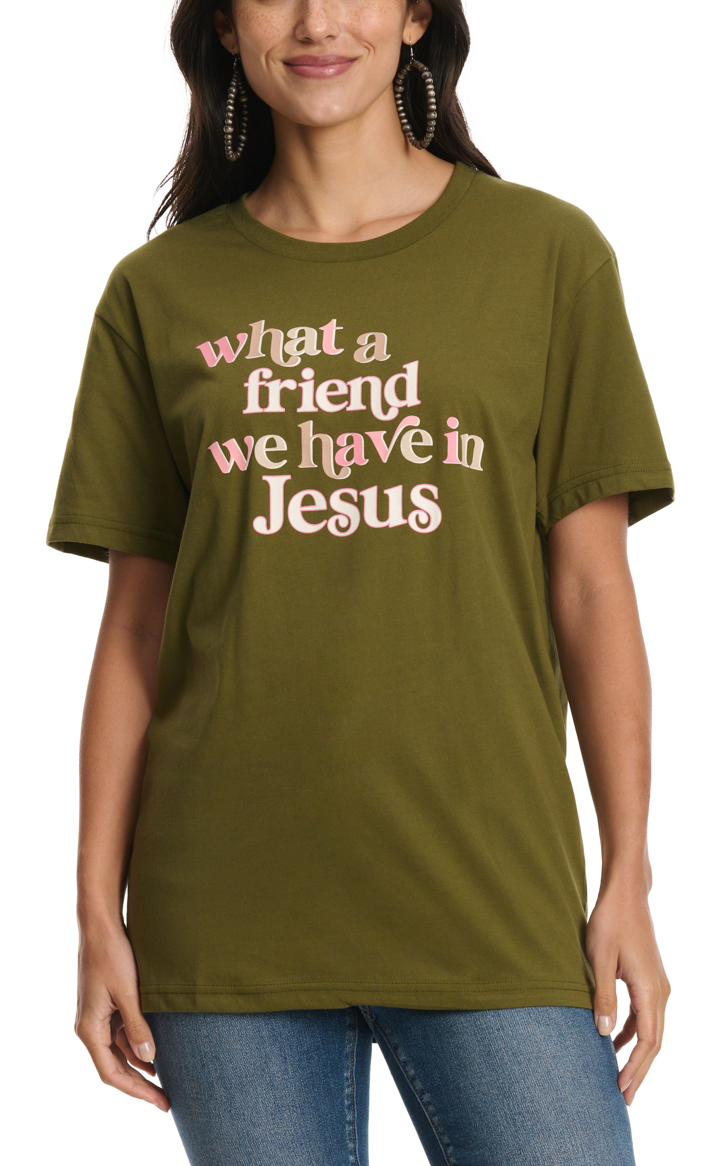 Kindness & Confetti Women's Moss What A Friend Graphic T-Shirt - Image 1