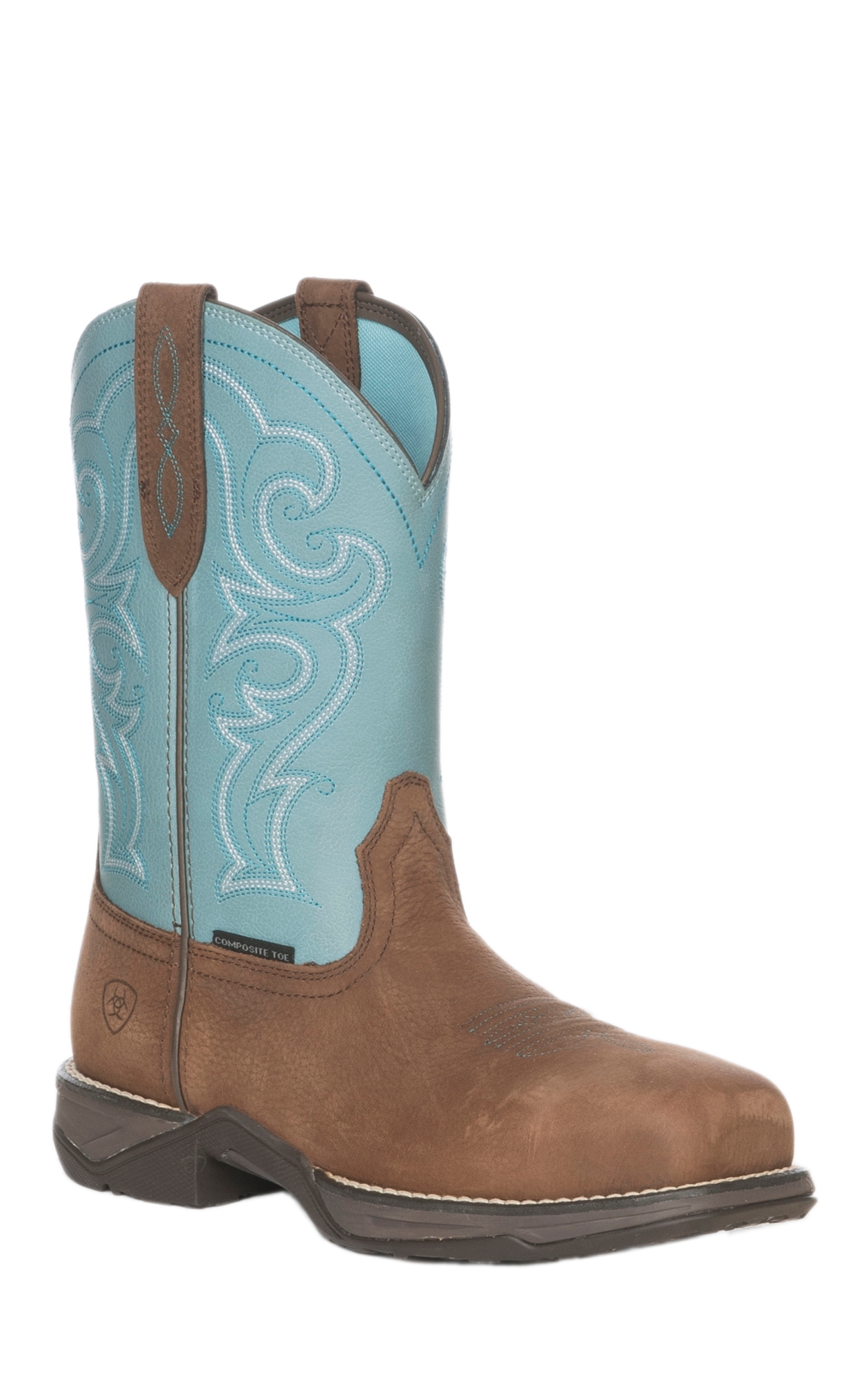 Ariat Women's Anthem Latigo Brown Arctic Square Composite Toe Work Boots - Image 1