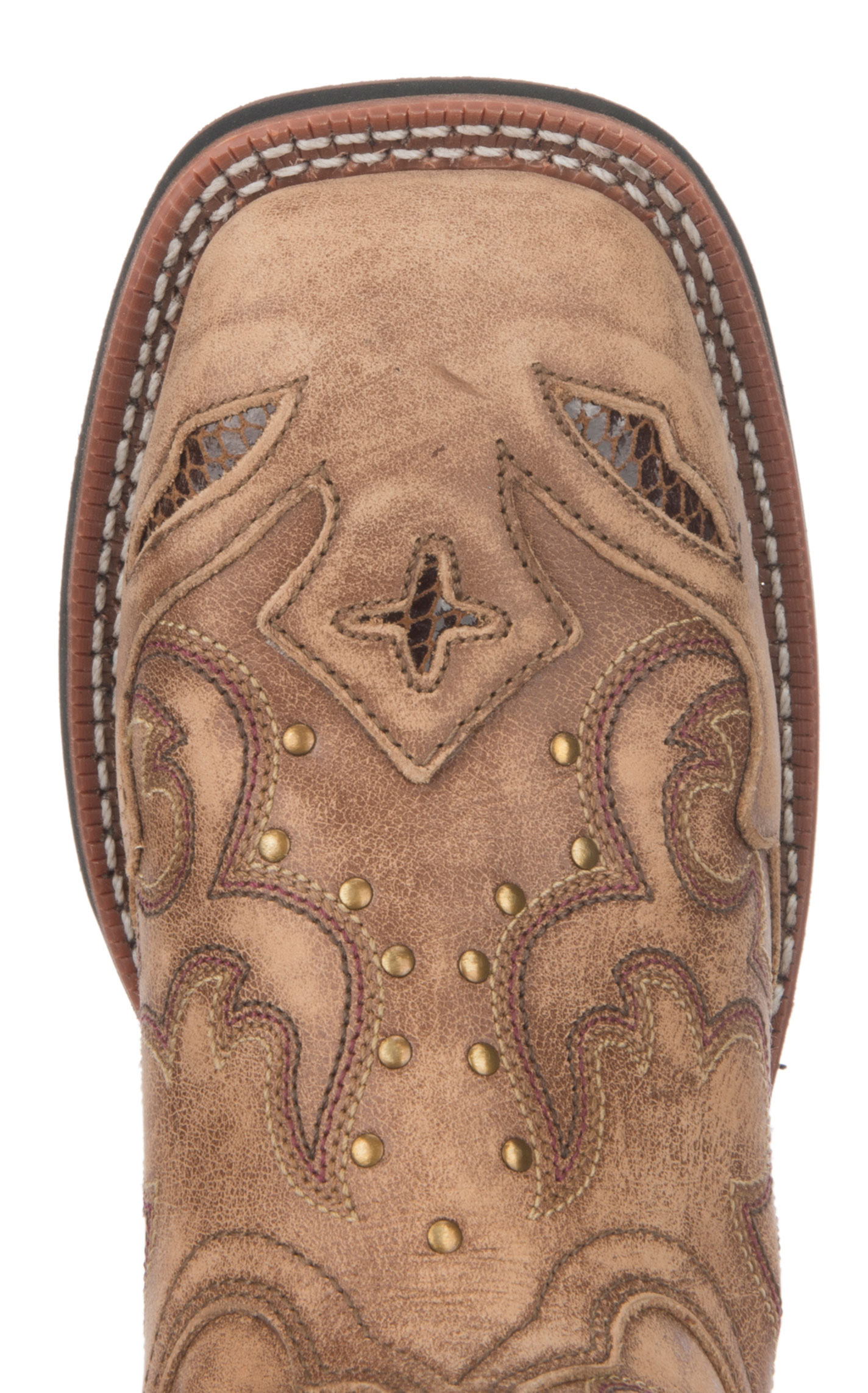 Laredo Women's Spellbound Tan Broad Square Toe Cowboy Boots - Image 1