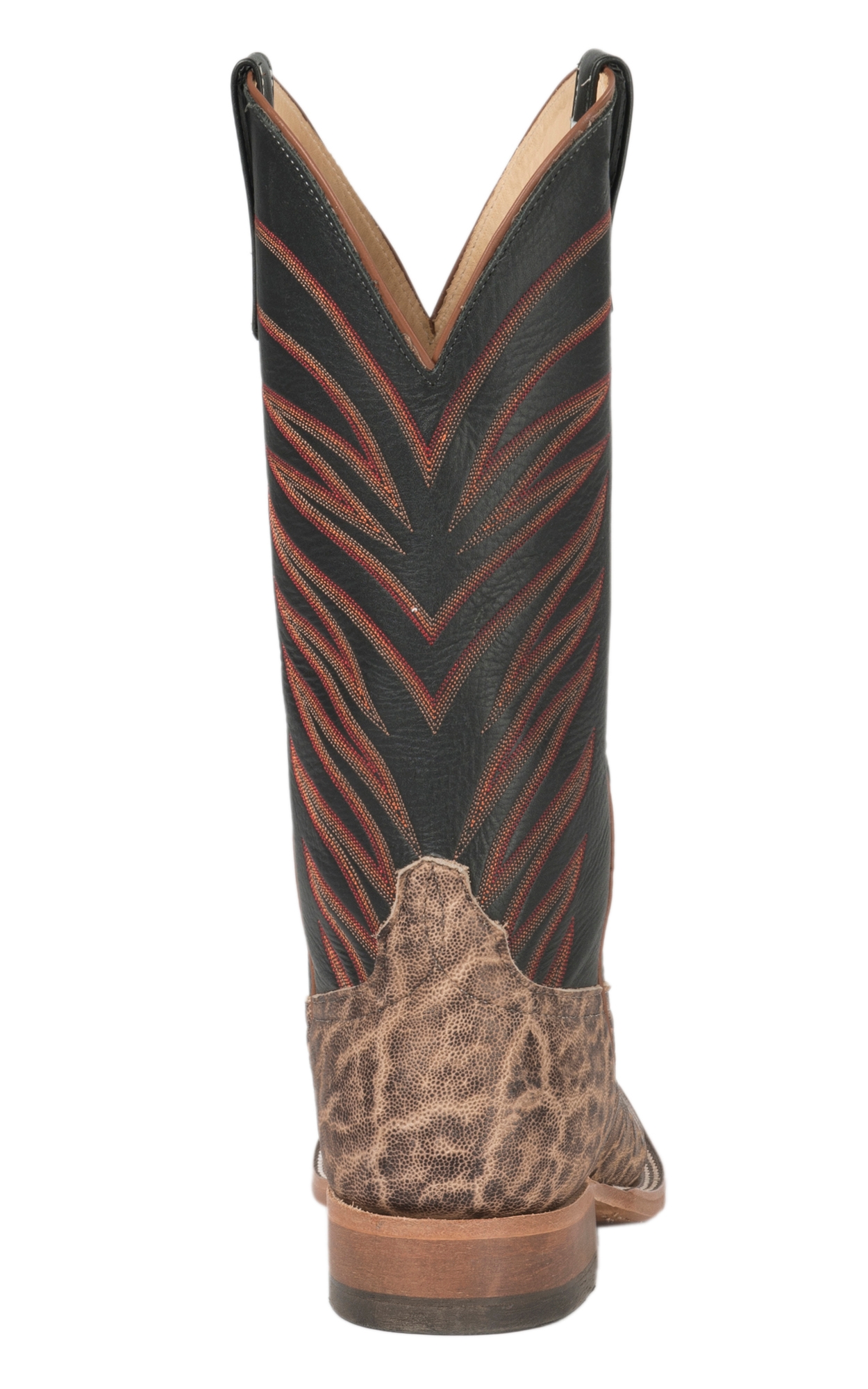 Anderson Bean Men's Terra Vintage Elephant and Black Glaze Kidskin Square Toe Exotic Cowboy Boots - Image 1